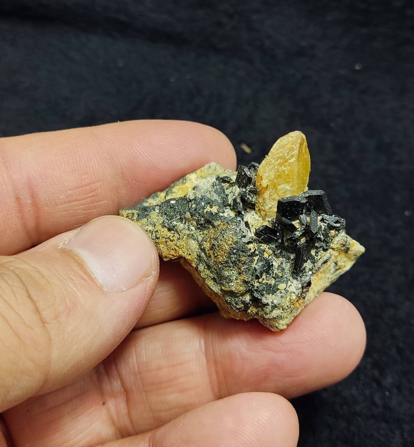 Titanite sphene with actinolite or aegirine on matrix 21g