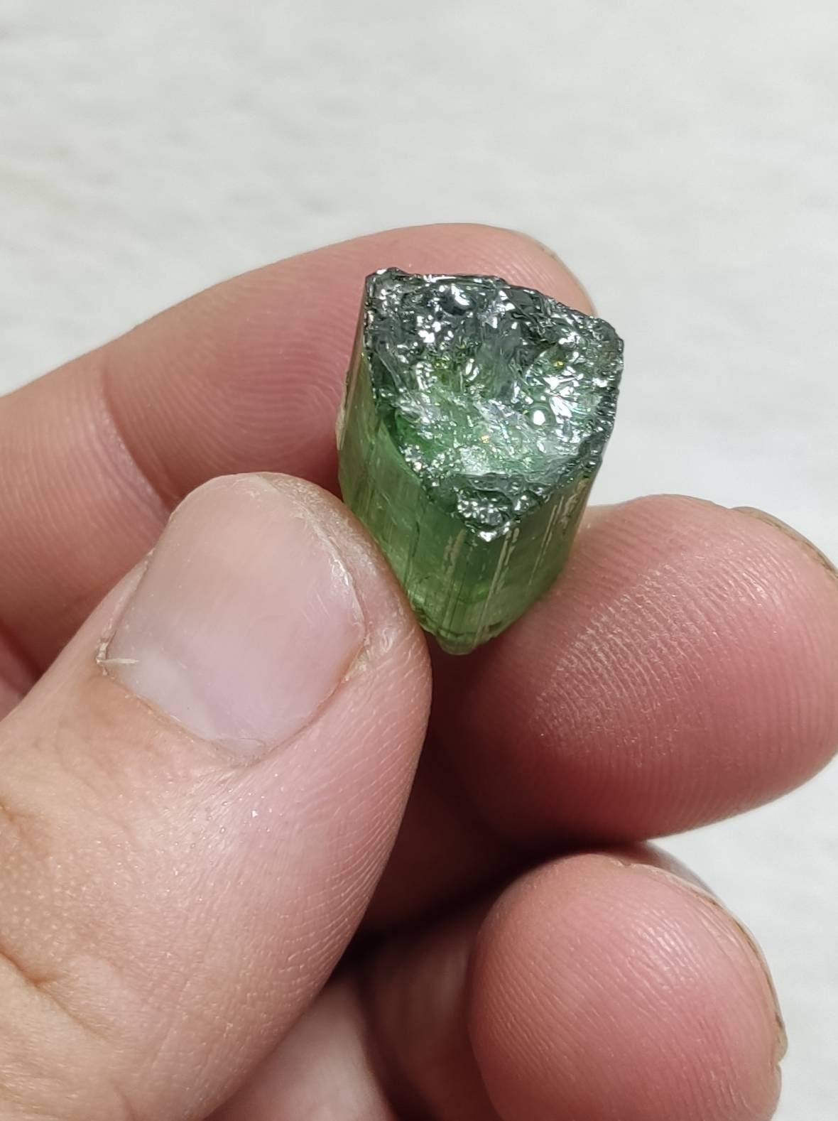 Green terminated Tourmaline crystal 30 carats