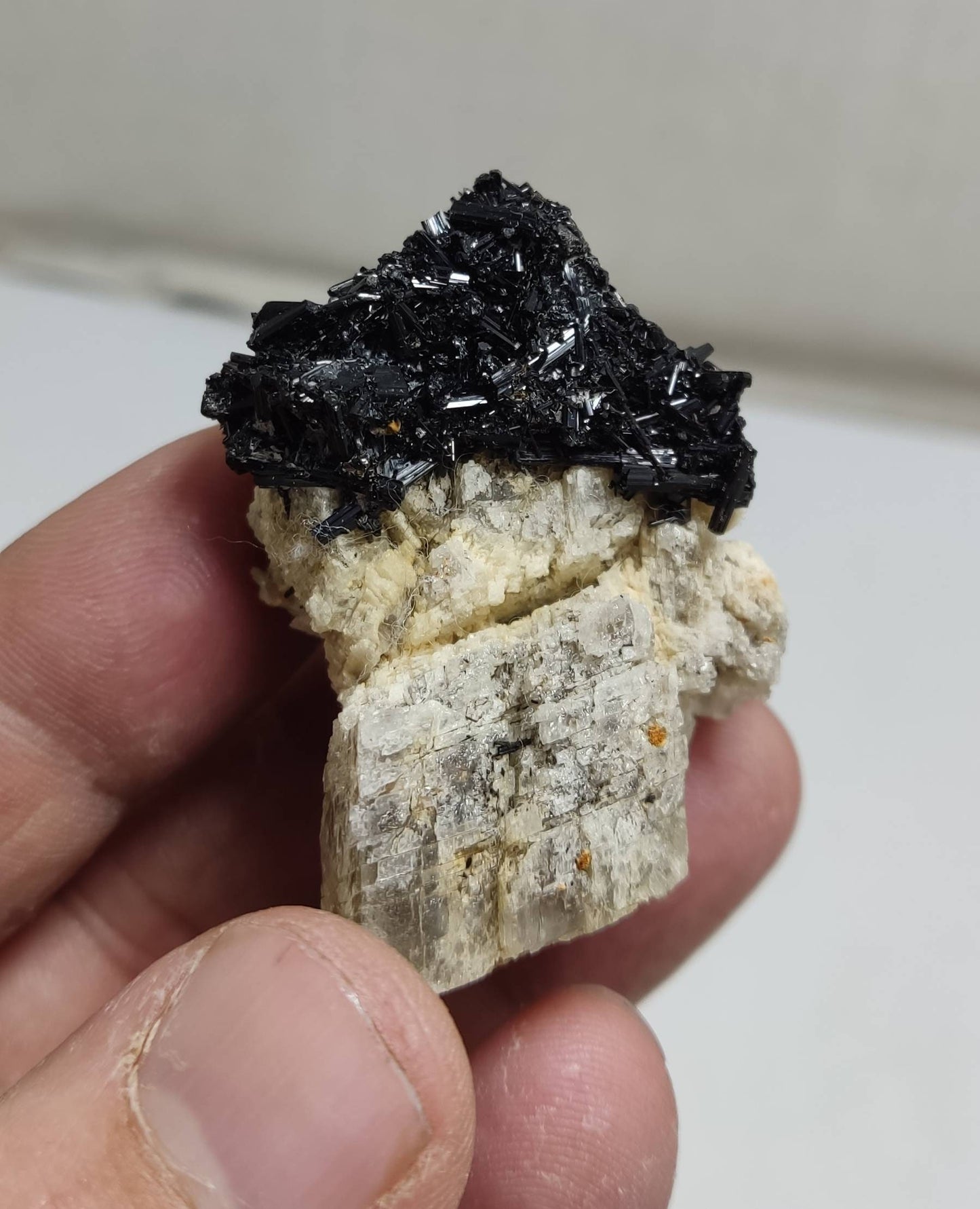 black tourmaline, siderite, and Rutile sagenite on matrix 46 grams