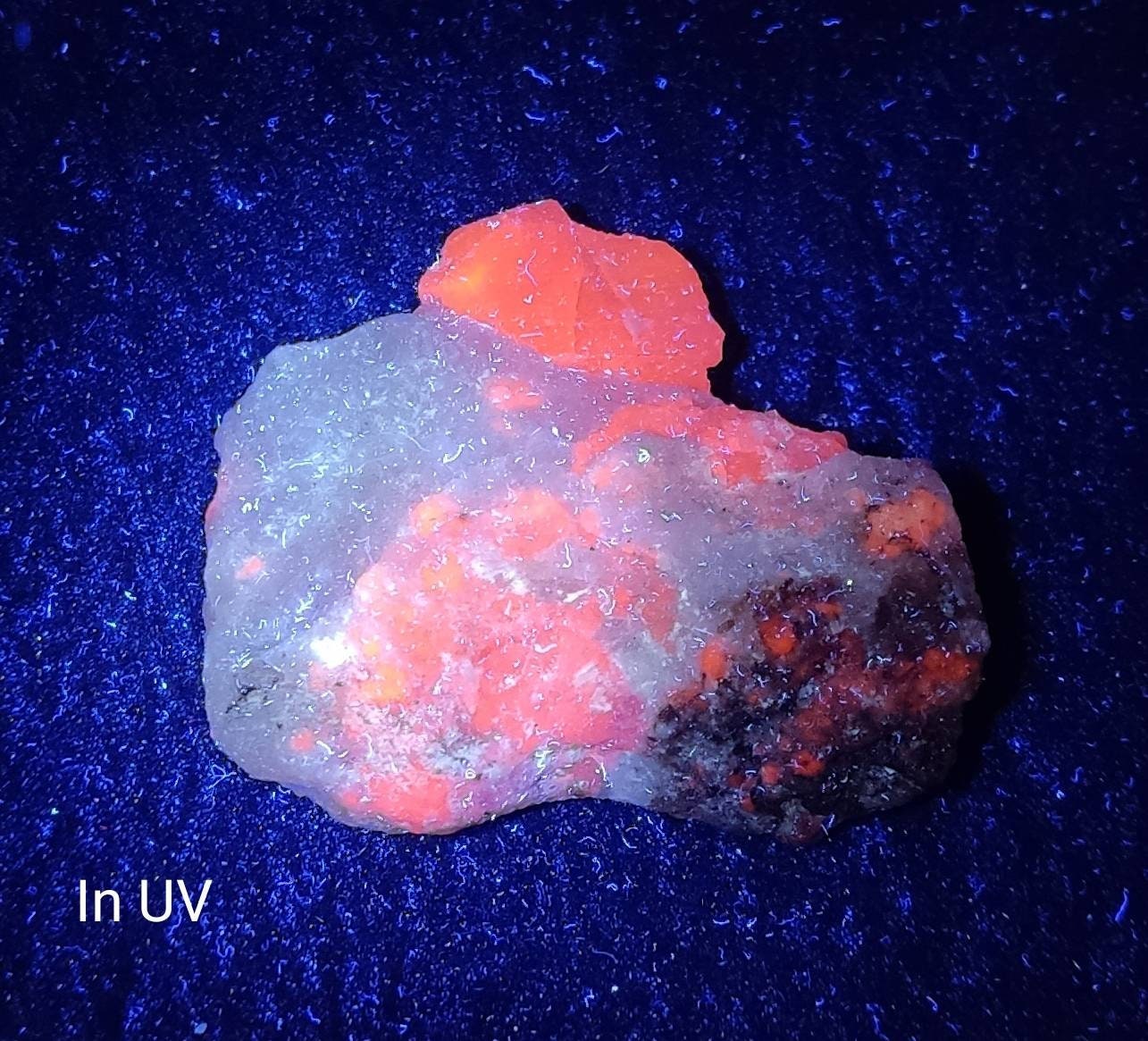 Natural fluorescent hackmanite on matrix highly Tenebrescent 32 grams