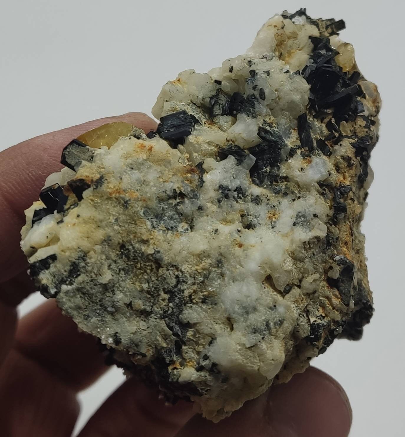 An amazing specimen of titanite sphene with actinolite or aegirine on matrix 245 g