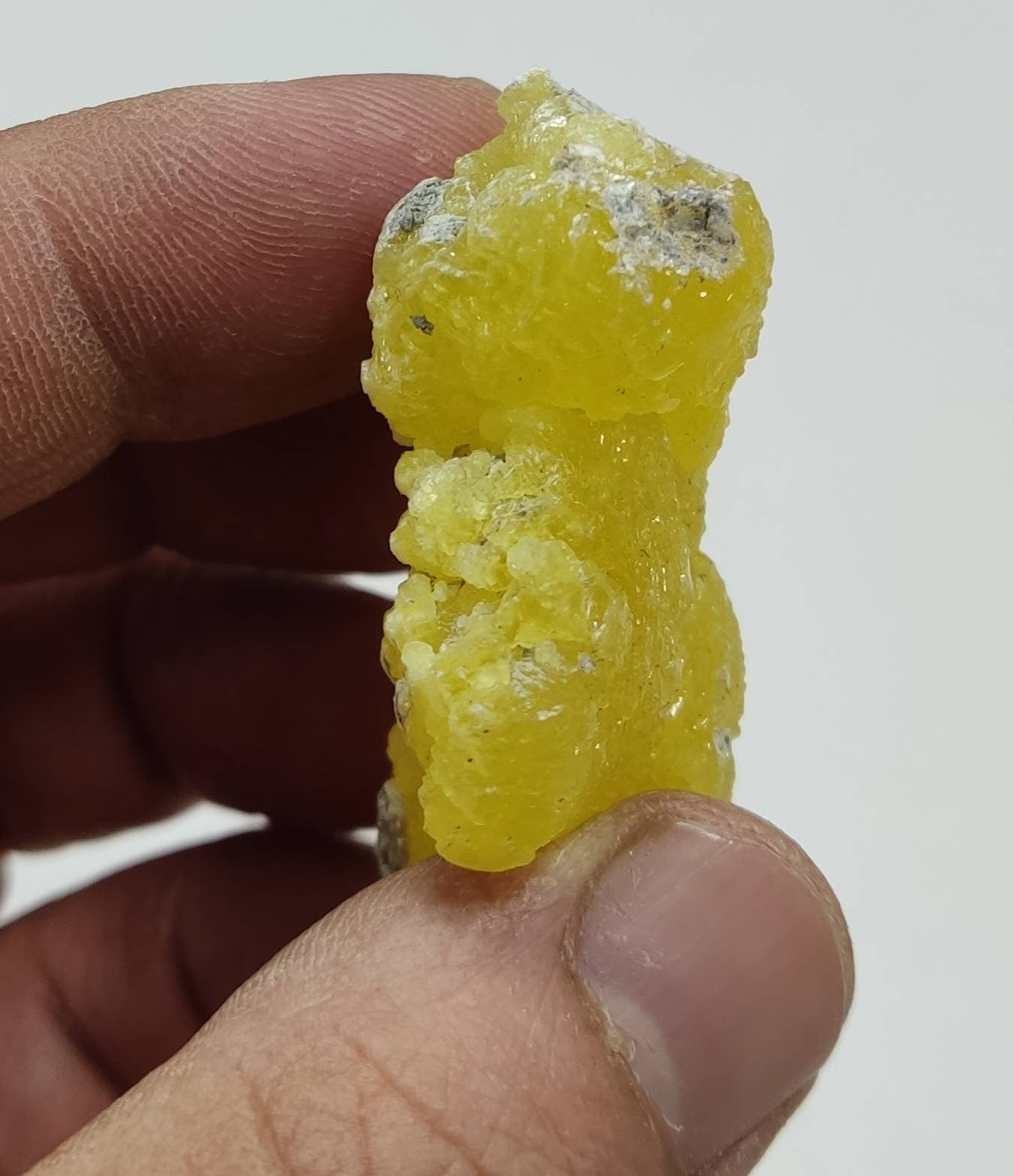 An amazing specimen of Natural Intense yellow color Brucite 34 grams