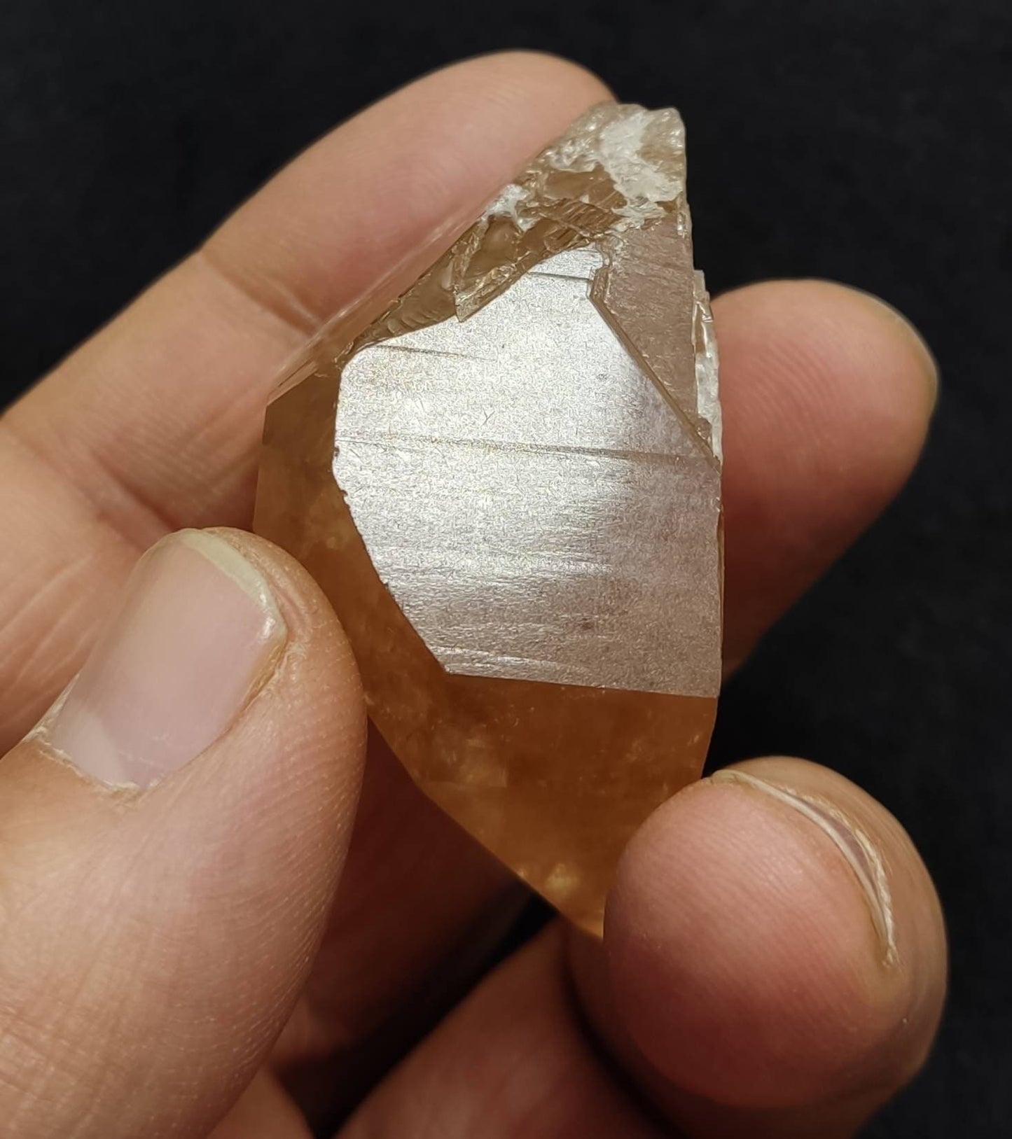 Terminated peach color Topaz crystal 84 grams