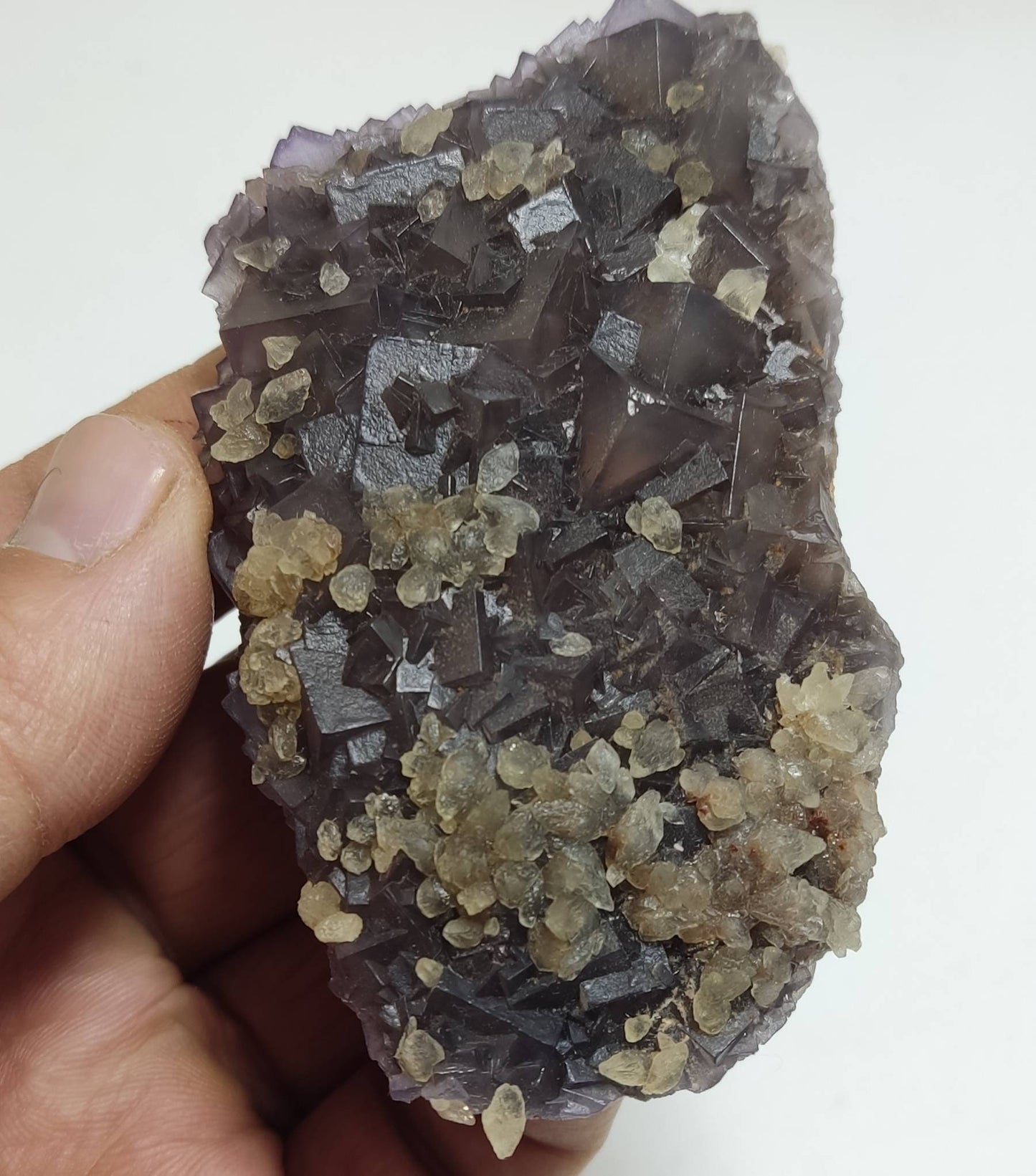 An aesthetic combo specimen of Fluorite and Calcite 100 grams