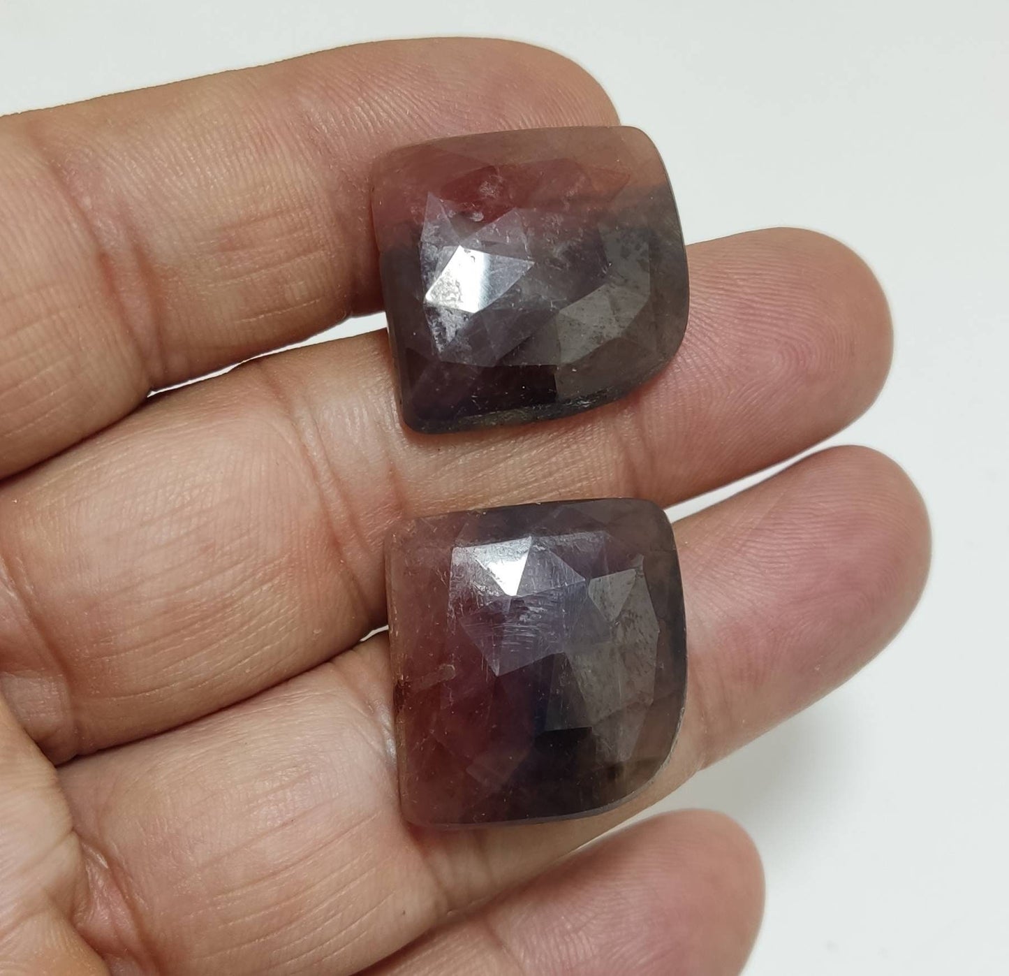 Amazing pair of Bicolor rose cut sapphire 74 carats