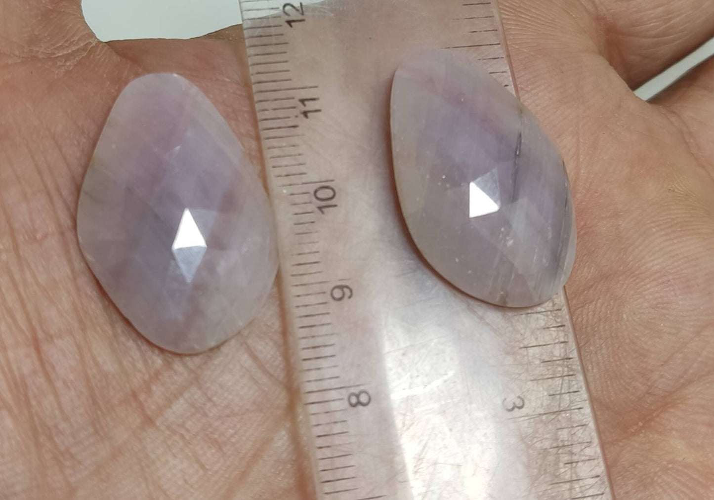 Light pink pair of rose cut sapphire 44 carats