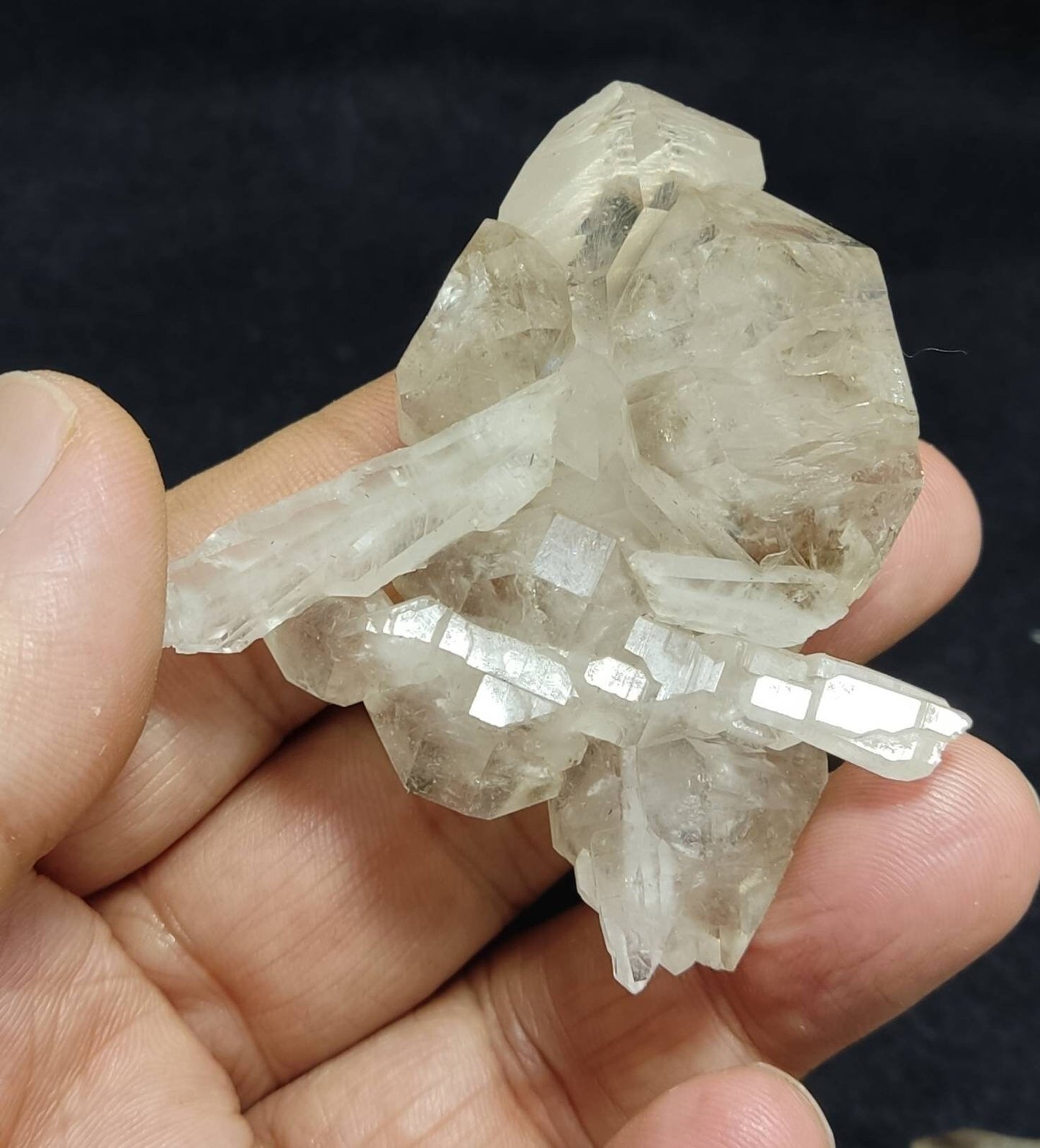 An Aesthetic Natural beautifully terminated single Skeletal Quartz Crystal 67 grams