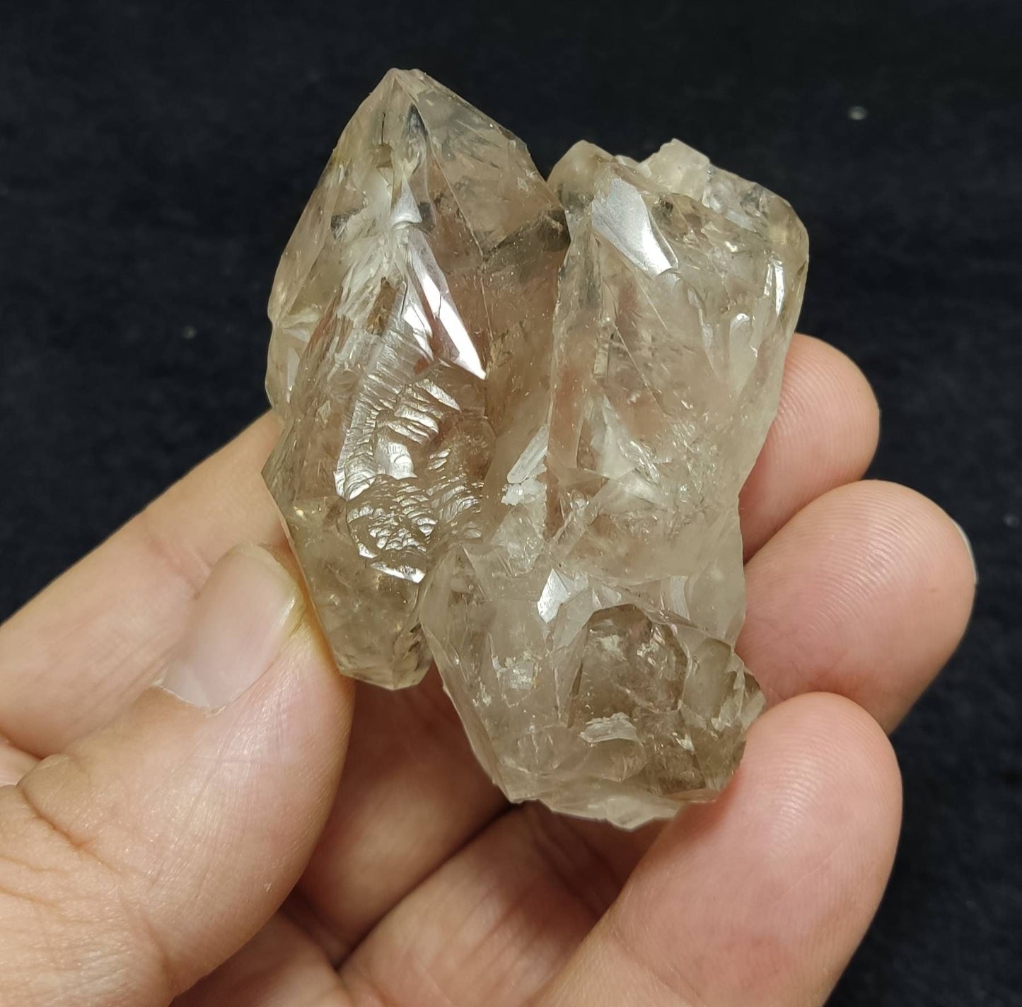 Single terminated Skeletal Fenster like Quartz Crystal 93 grams