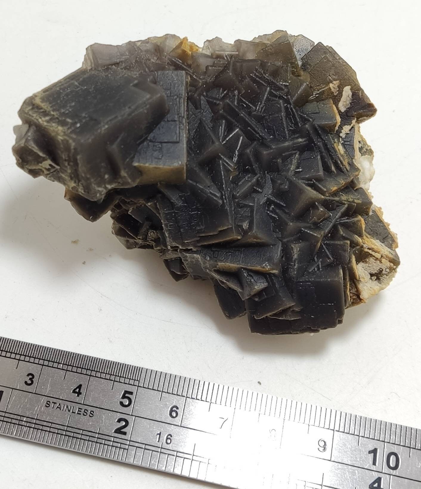 An amazing beautifully terminated fluorite crystals cluster 186 grams