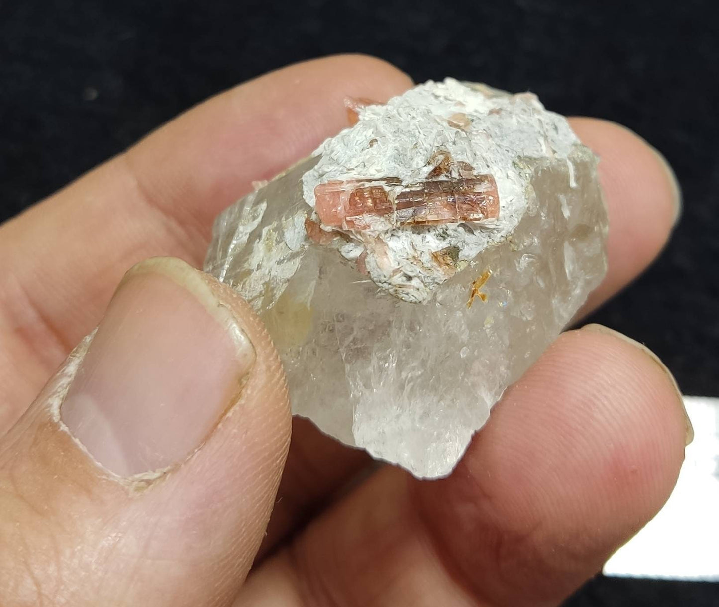 rare Väyrynenite on matrix of quartz 27 grams