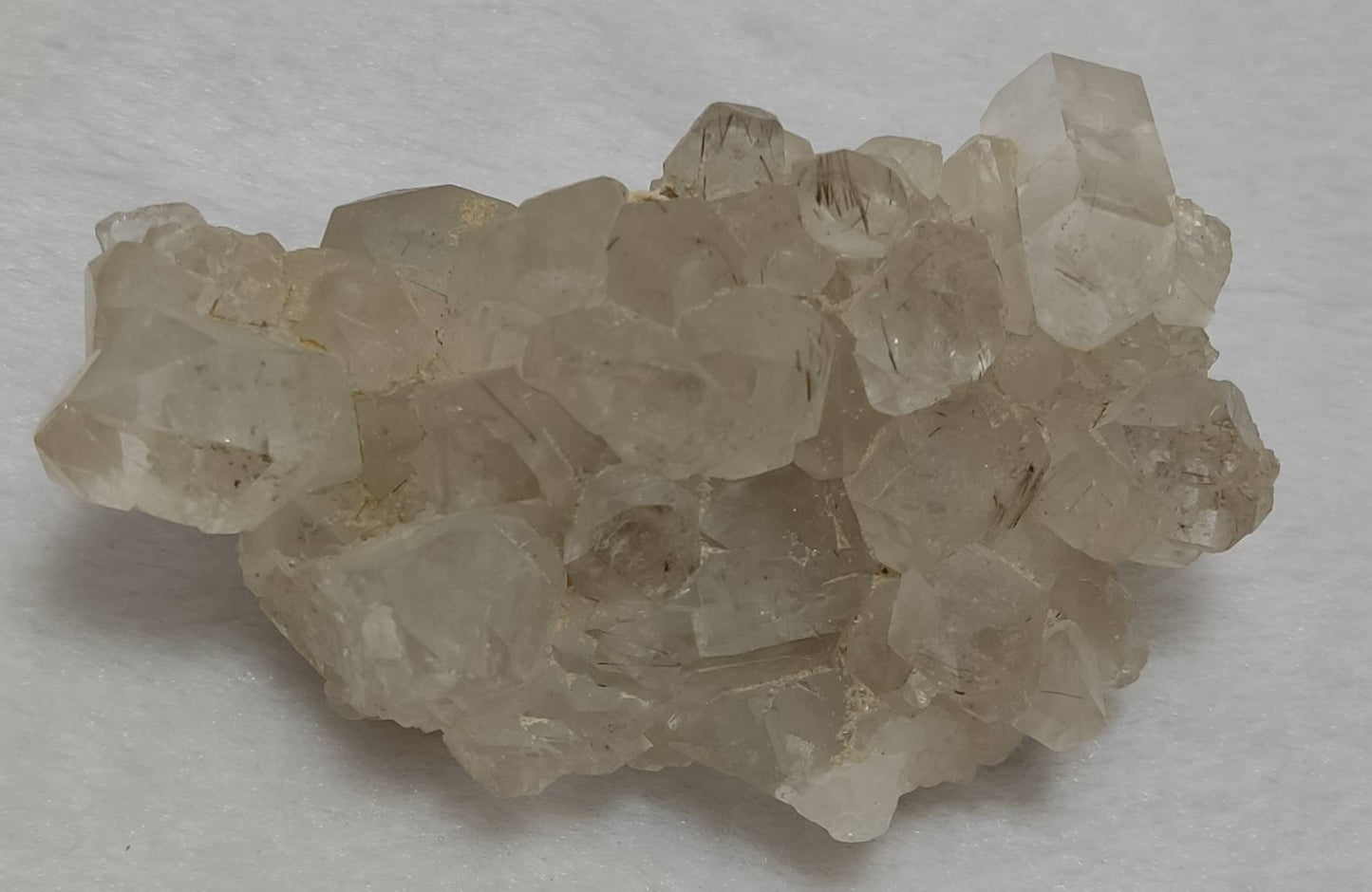 Natural Quartz Cluster with tiny rutiles inclusions 129 grams