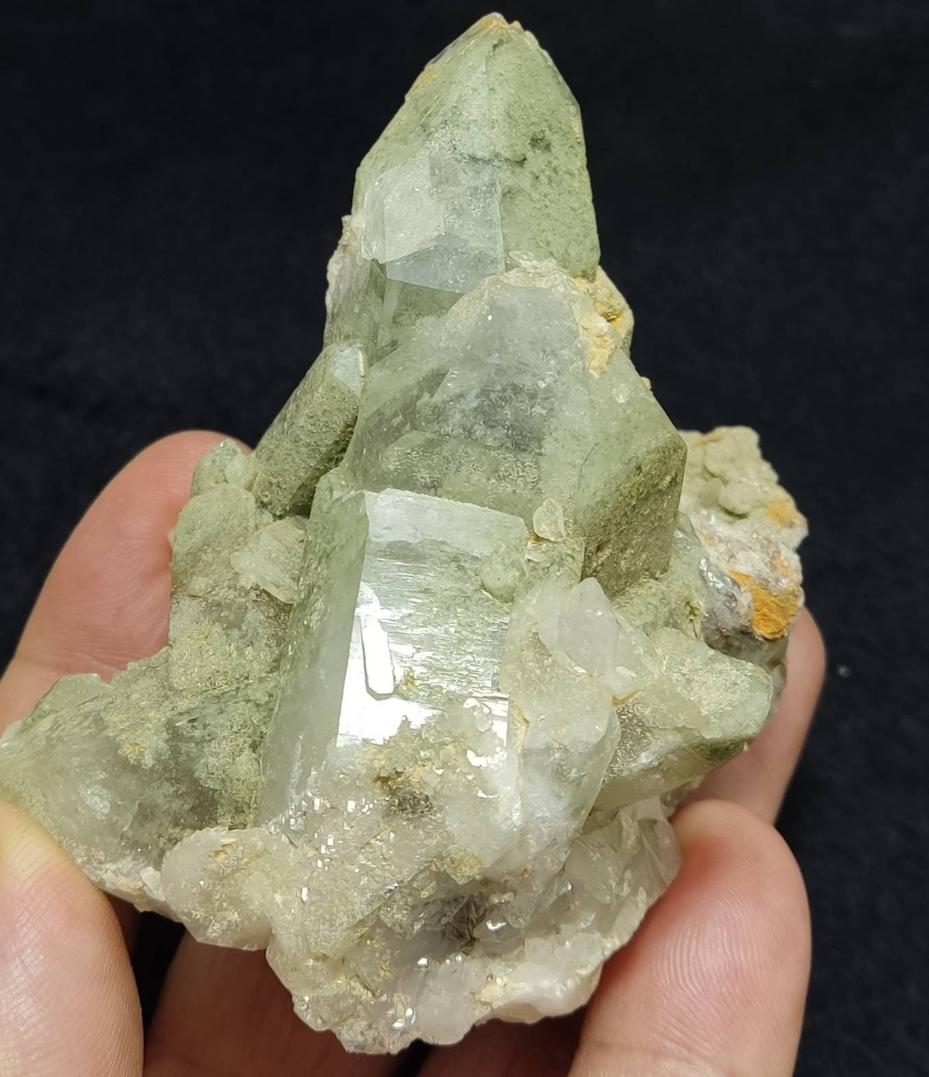 An Aesthetic Natural beautifully terminated Chlorite Quartz cluster 217 grams