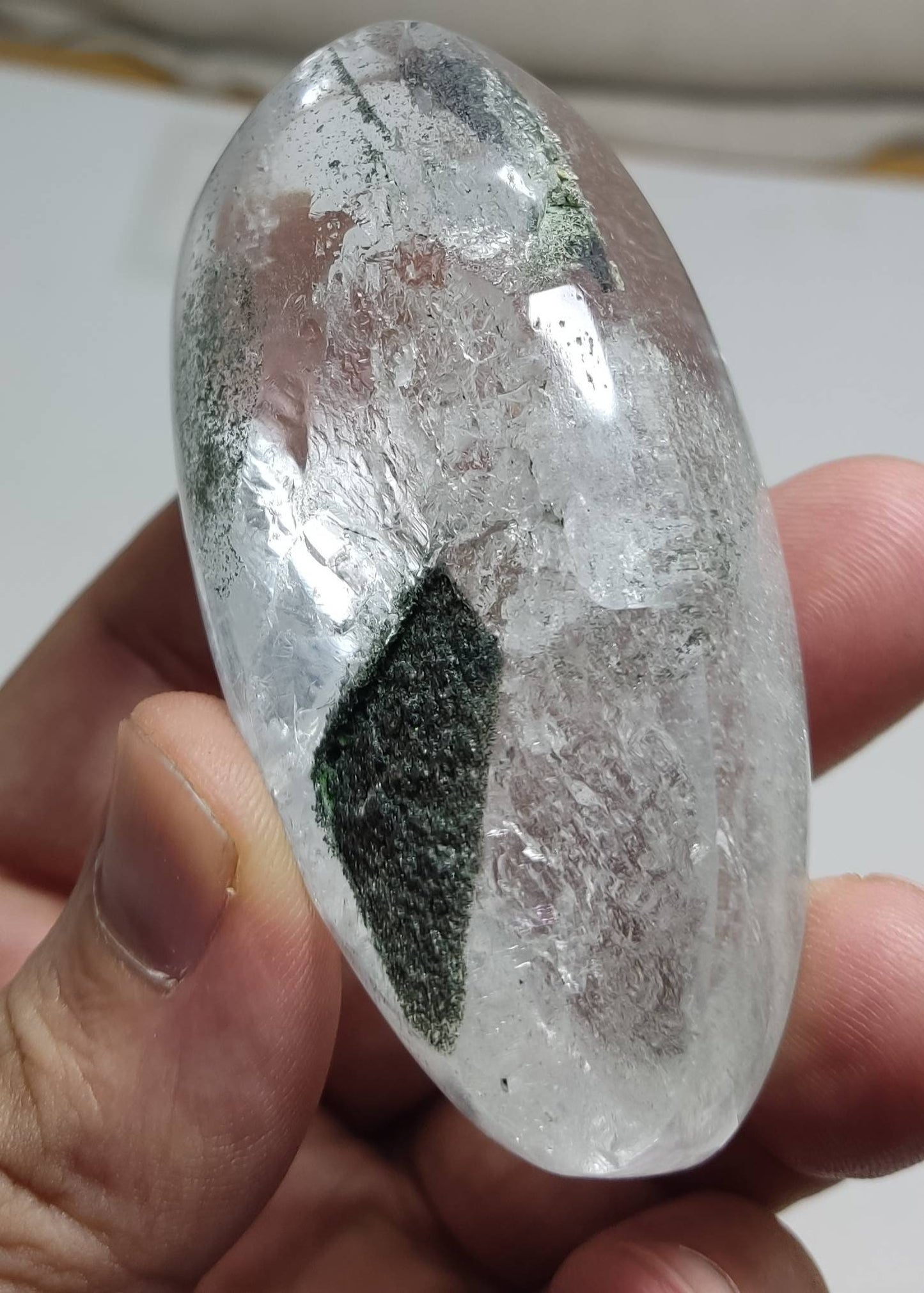 chlorite included quartz cabochon 775 carats