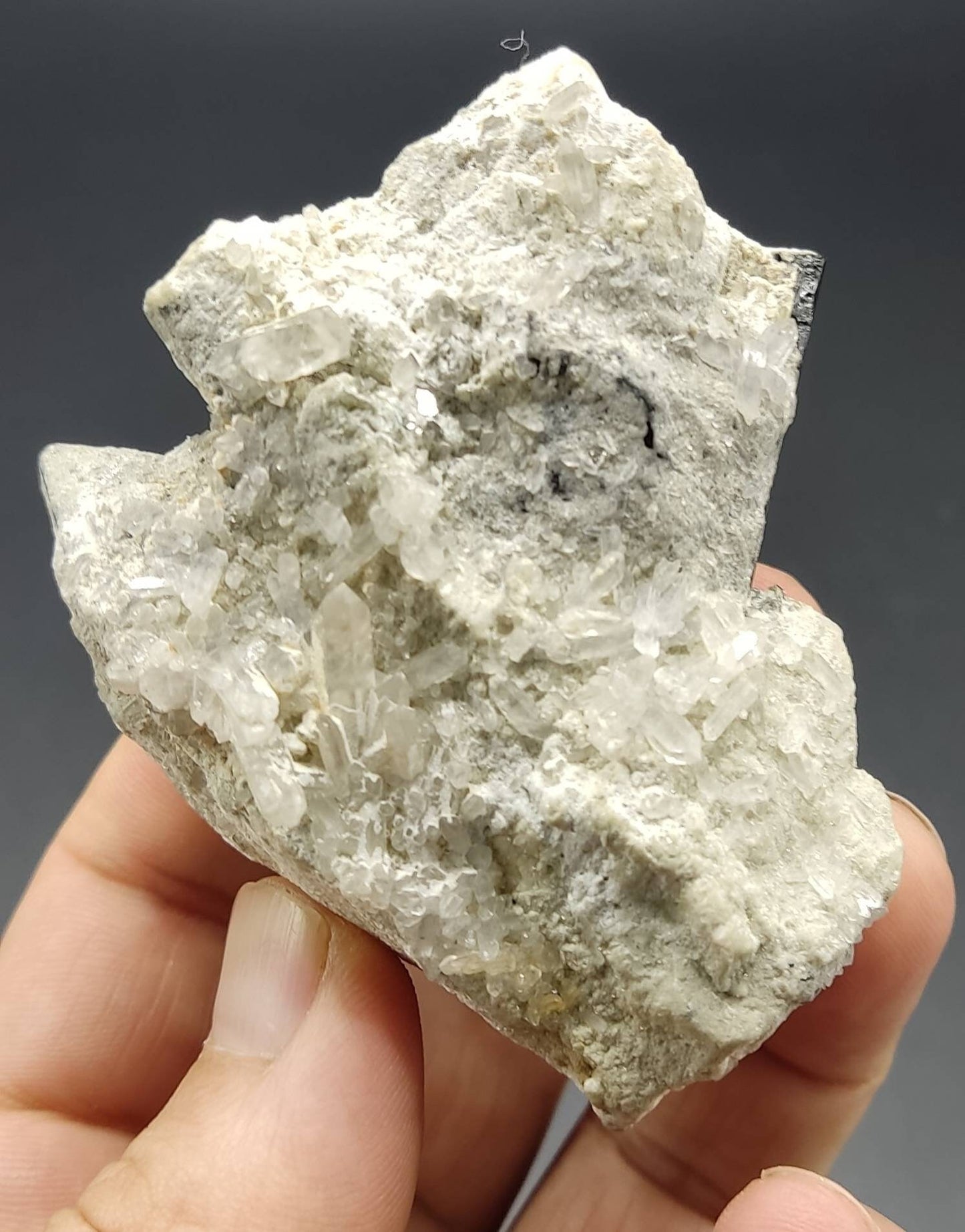 An Aesthetic Natural black Tourmaline crystal with quartz 173 grams