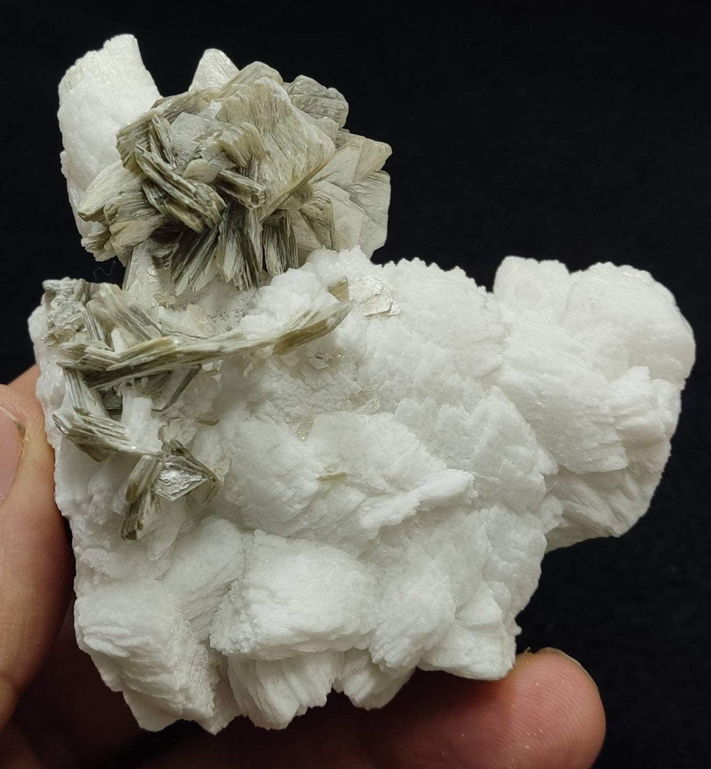 Combo Specimen of black tourmaline, muscovite, with albite/feldspar 262 grams