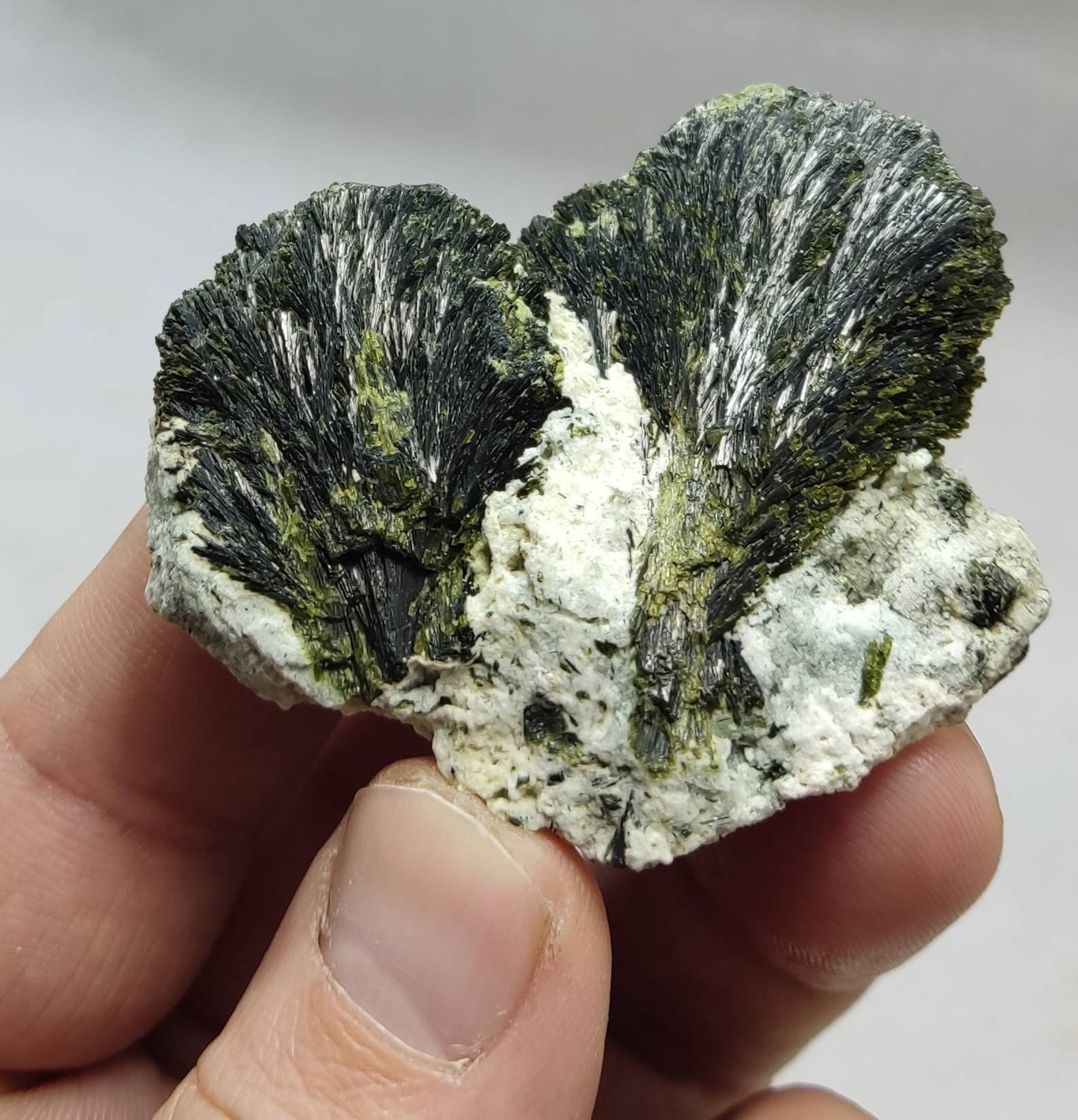 An aesthetic crystal specimen of Epidote 46 grams