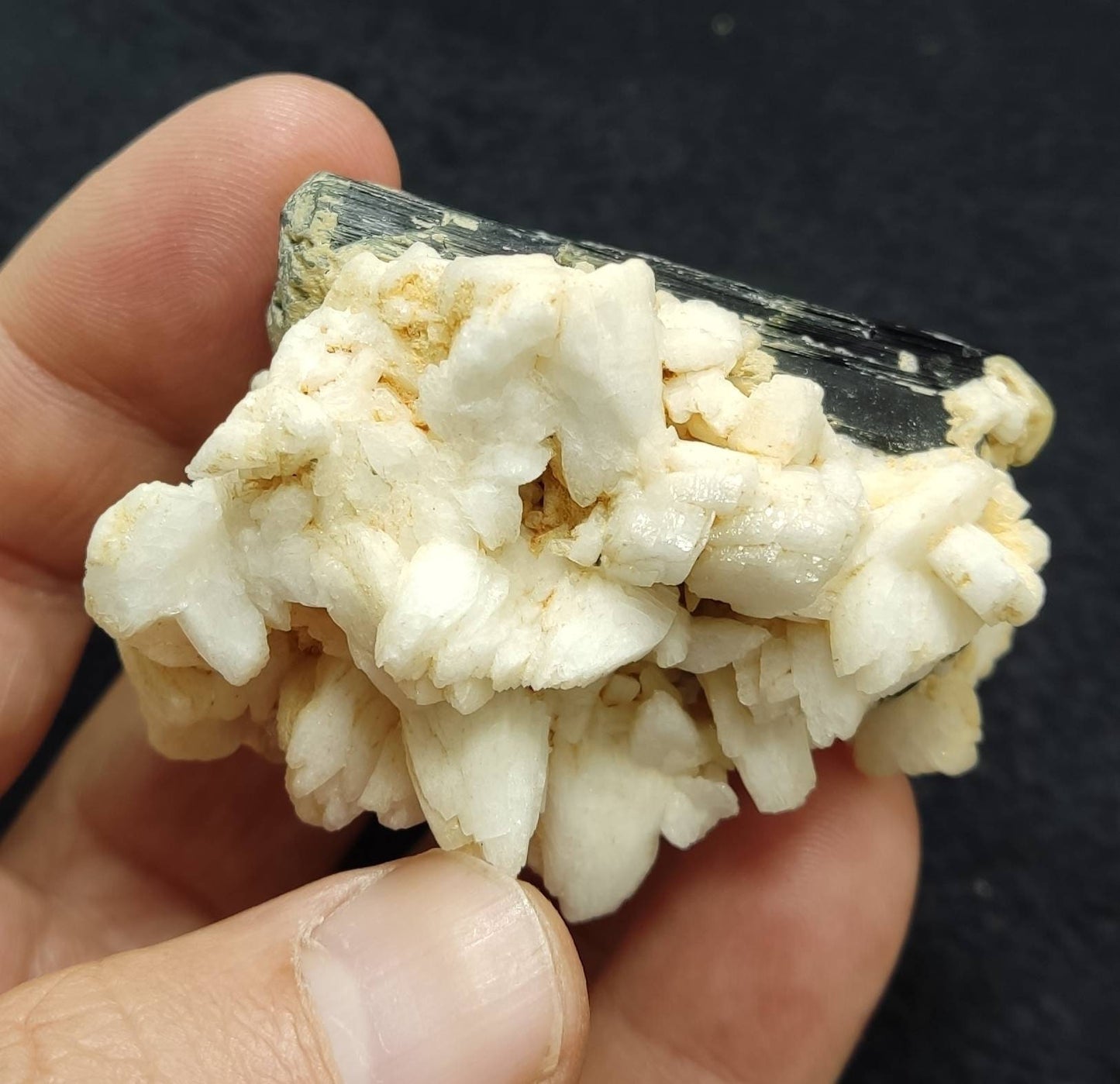 An Aesthetic Natural Tourmaline crystal with Albite 104 grams