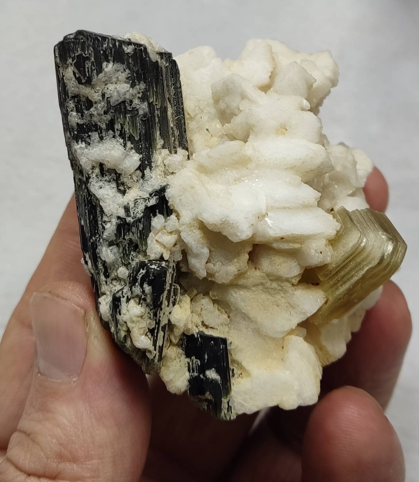 Natural Tourmaline crystals with Albite 139 grams