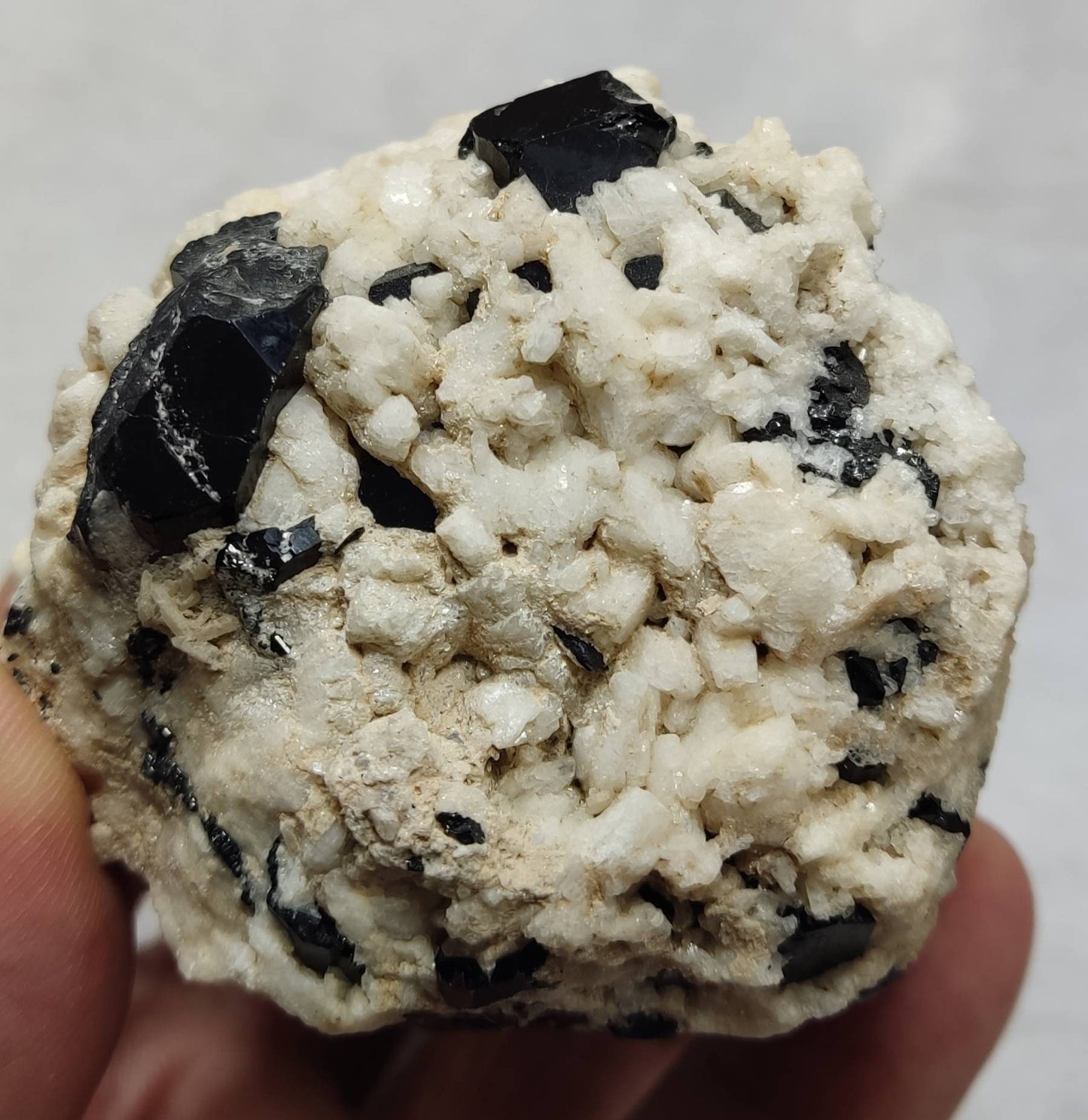 An Aesthetic Natural Tourmaline crystals specimen with Albite 362 grams