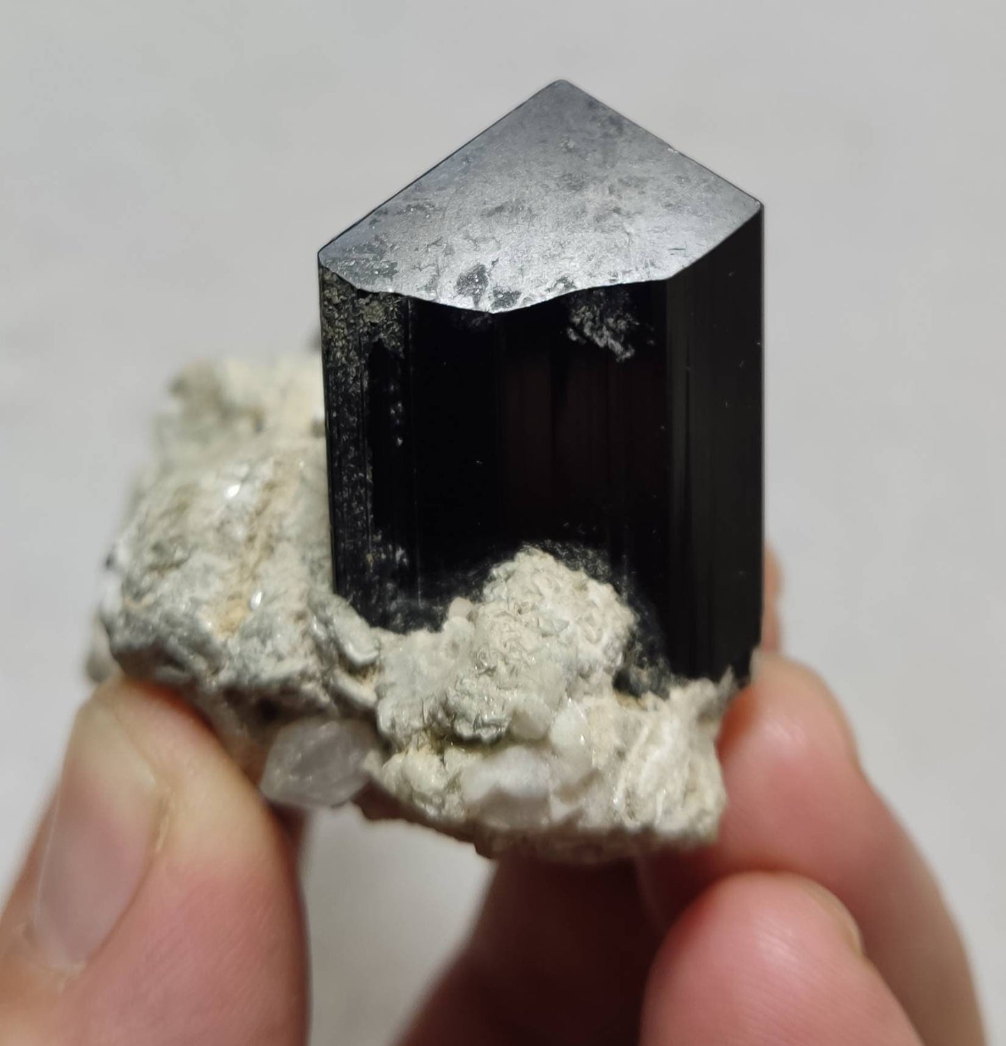 Natural black Tourmaline crystal on matrix 101 grams