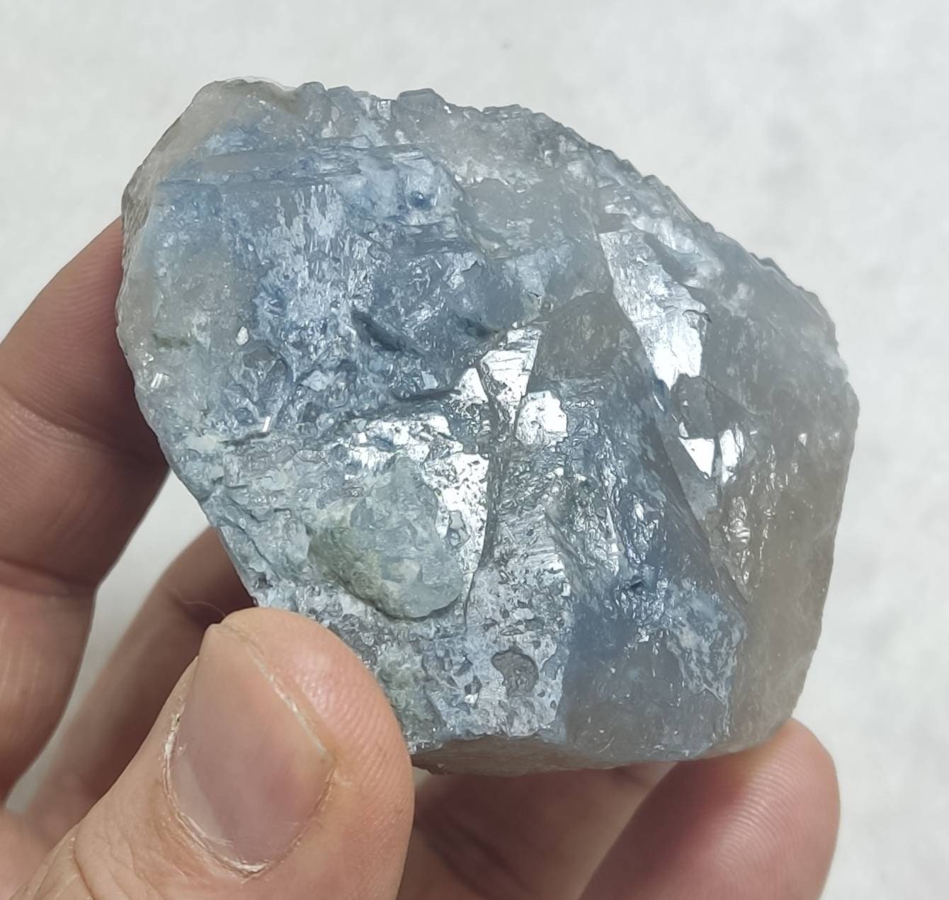Indicolite tourmaline included Quartz Crystal 190 grams