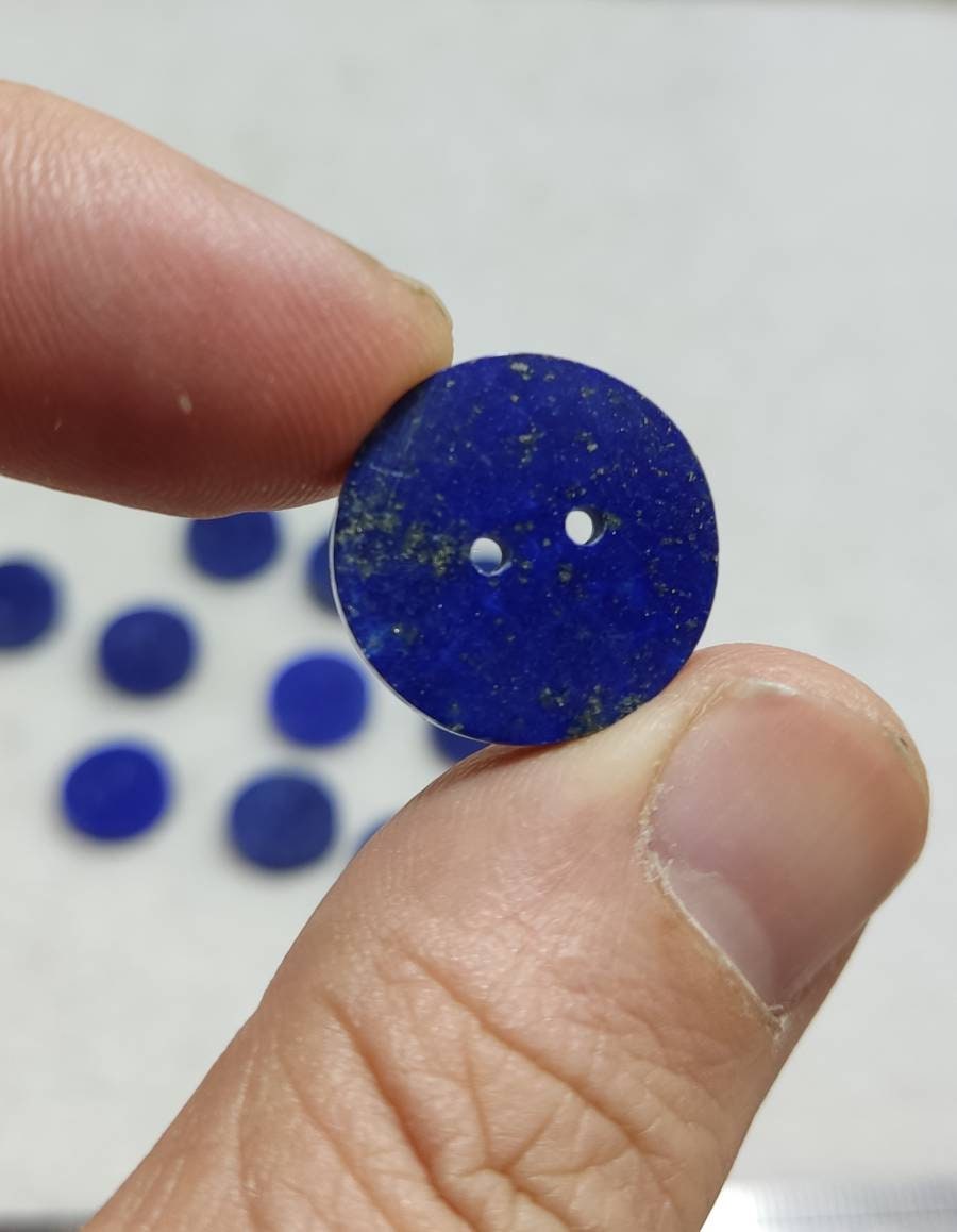 An aesthetic lot of lapis lazuli handmade buttons 11 pieces
