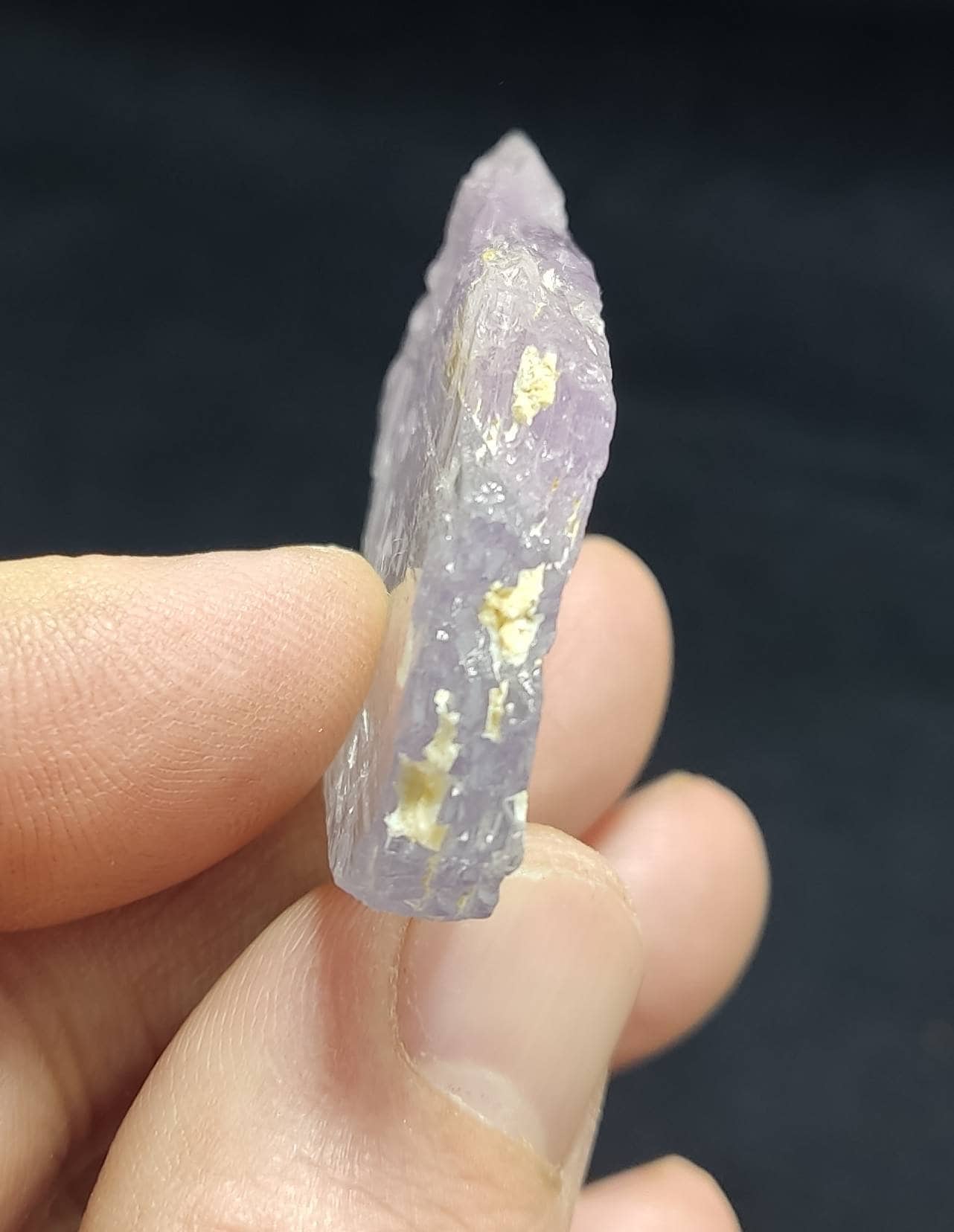 Bicolor spodumene kunzite crystal 29 grams