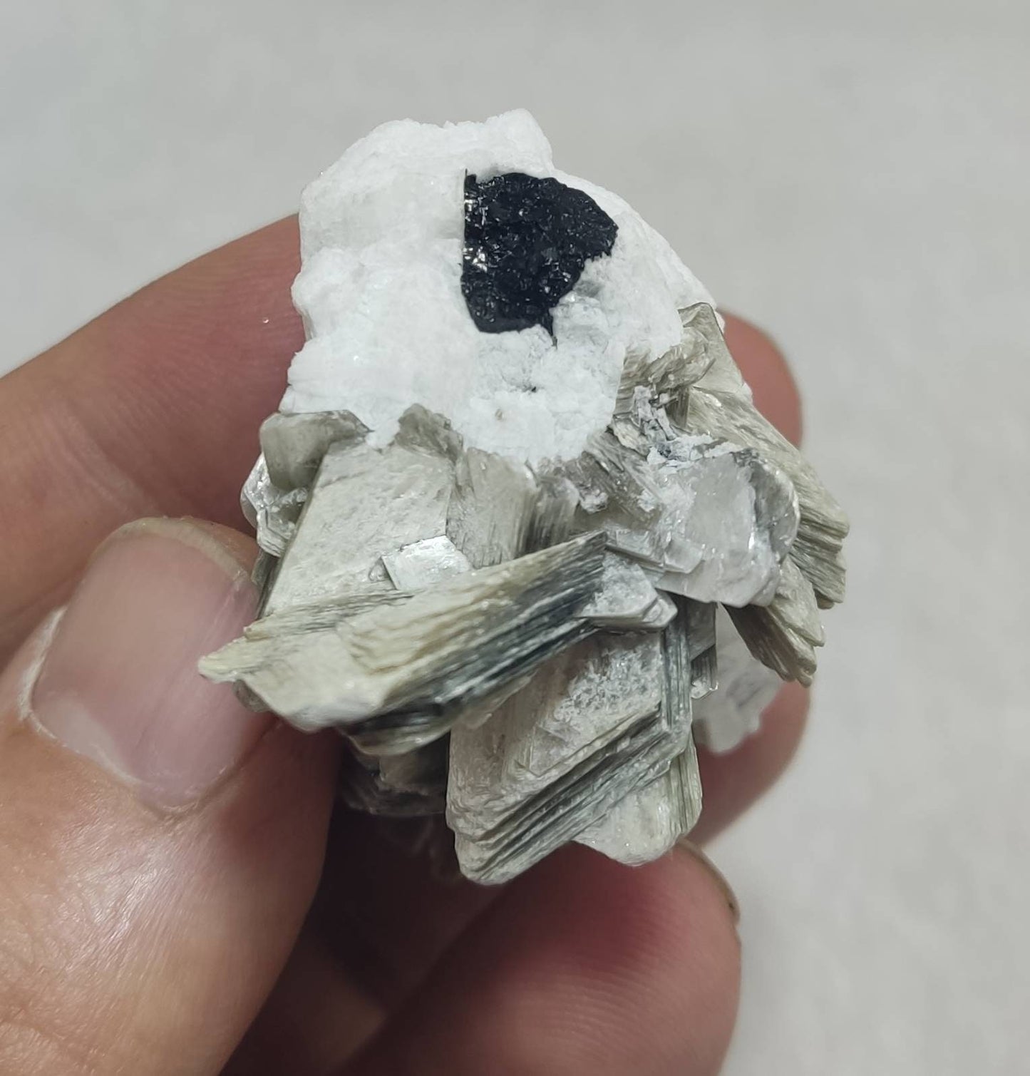 muscovite on matrix with black tourmaline 42 grams
