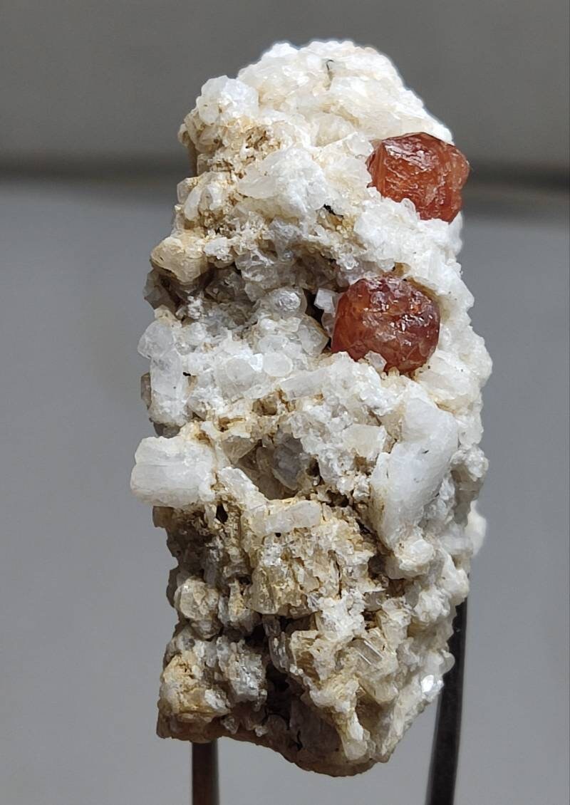 Single beautiful Spessartine Garnet crystals on matrix of albite 22.5 grams