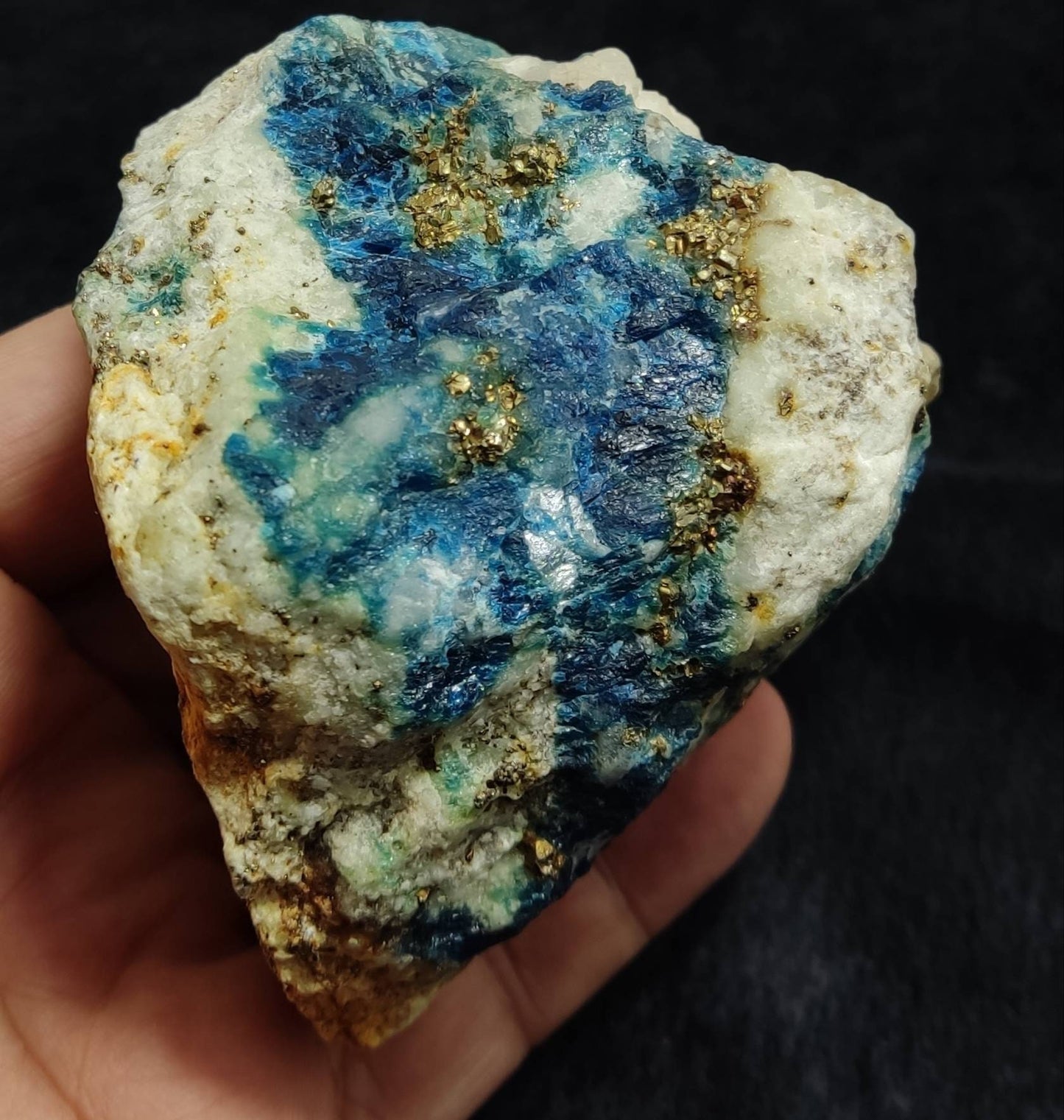 Fluorescent Minerals Lazurite sodalite Afghanite in matrix with pyrite rough specimen 415 grams