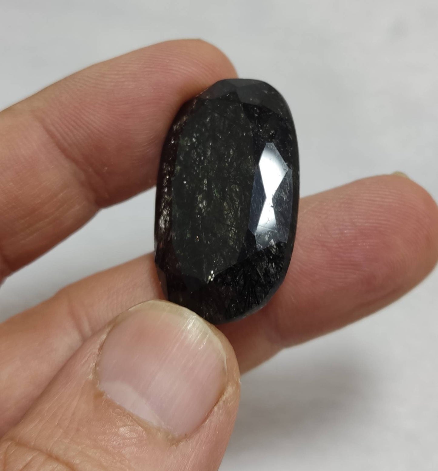 Faceted rutiles included quartz gemstone 55 carats