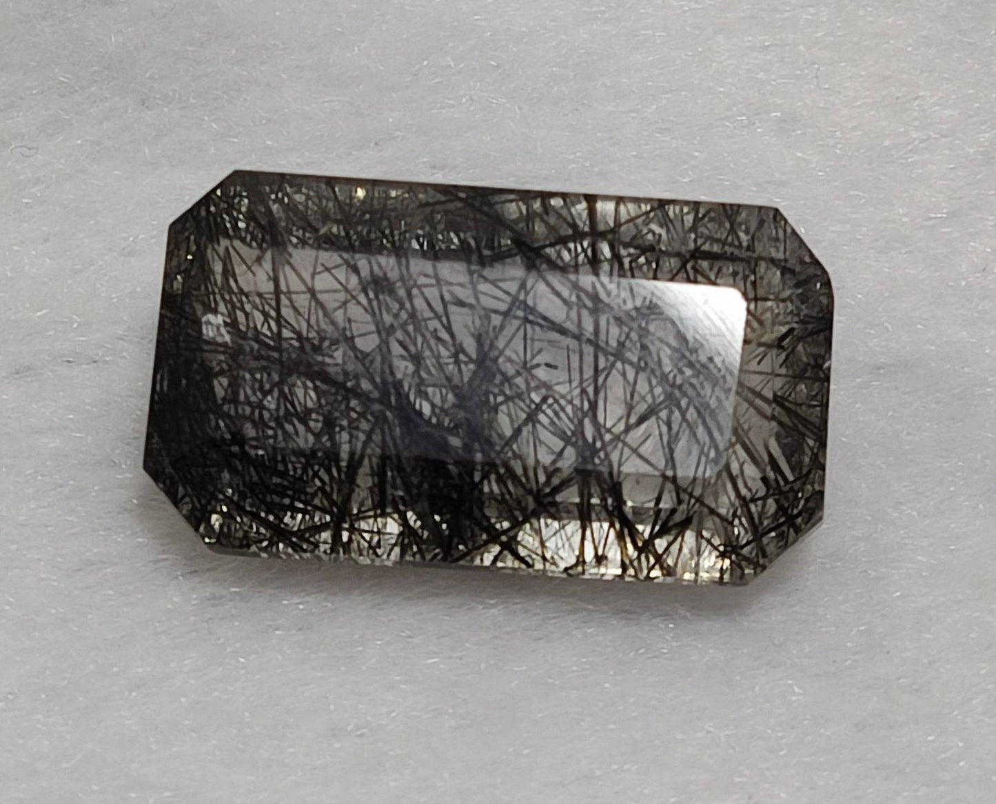 Faceted rutiles included quartz gemstone 27 carats