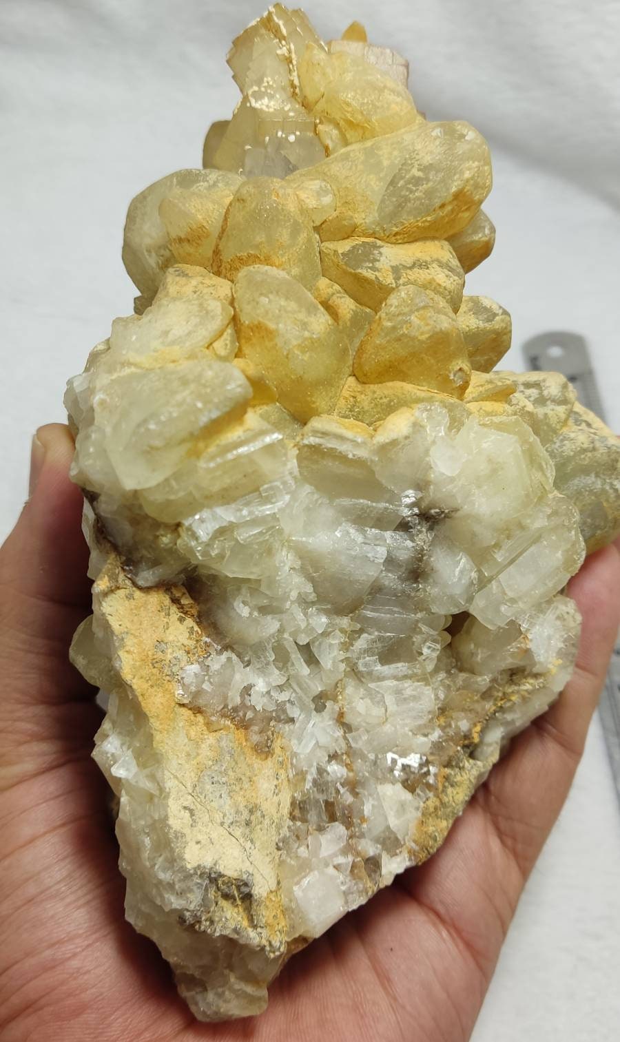Dogtooth calcite crystals cluster with beautiful terminations 1600 grams