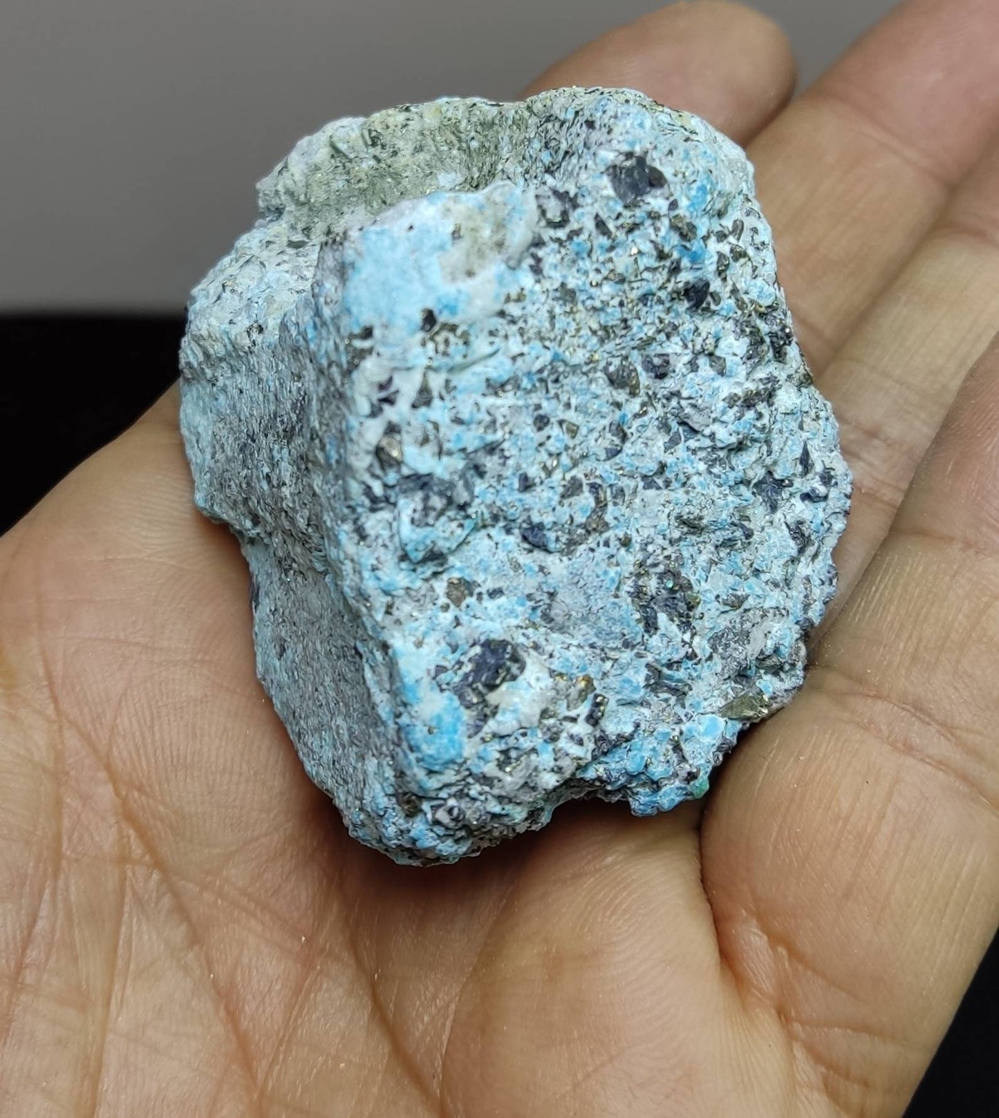 Natural rough turquoise with Pyrite 140 grams