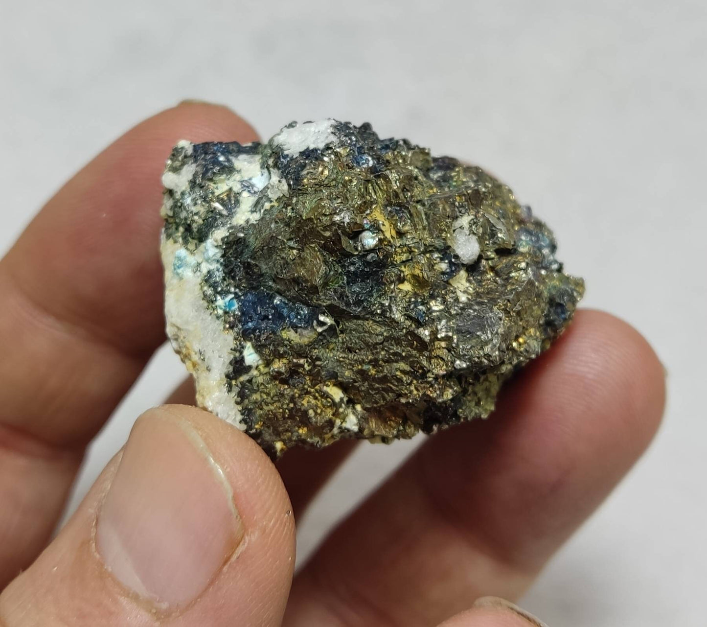 pyrite and turquoise specimen 77 grams