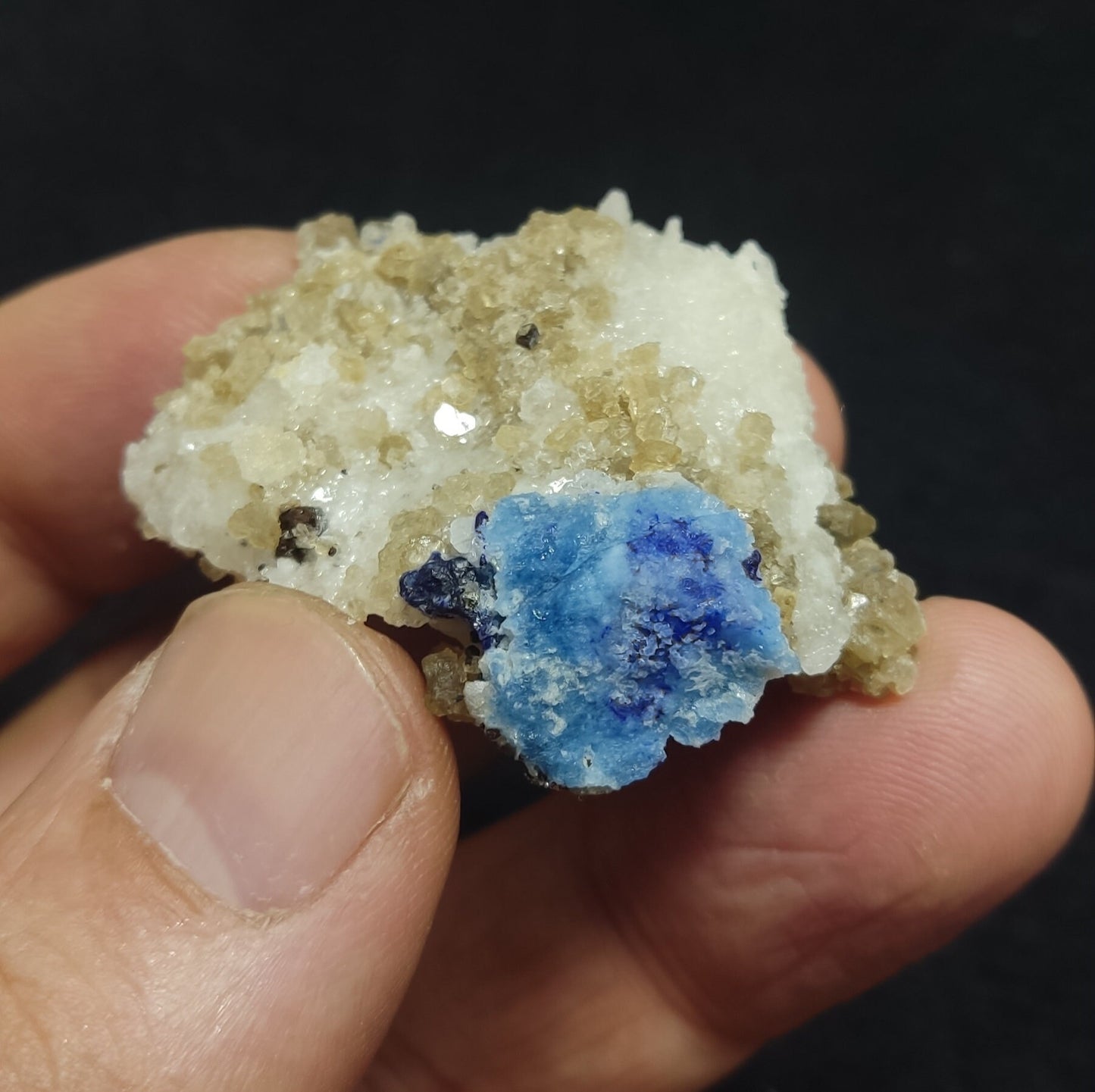 Afghanite Fluorescent in matrix with some pyrite and phlogopite 25 grams