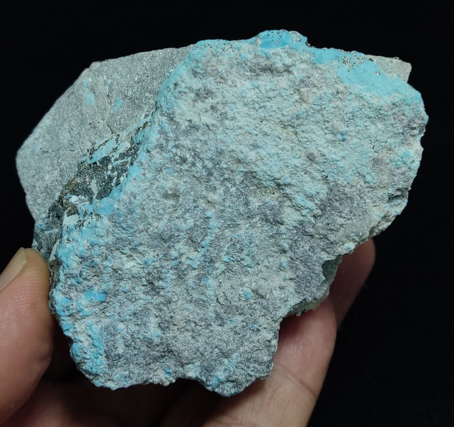 Natural rough turquoise in matrix with Pyrite 440 grams
