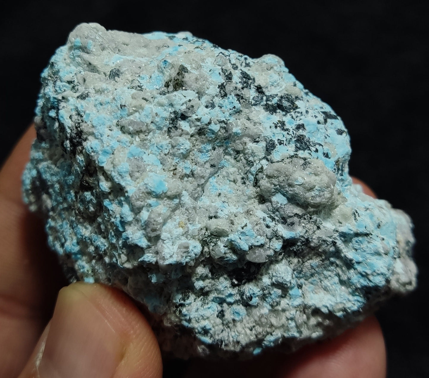 Natural rough turquoise in matrix with Pyrite 125 grams
