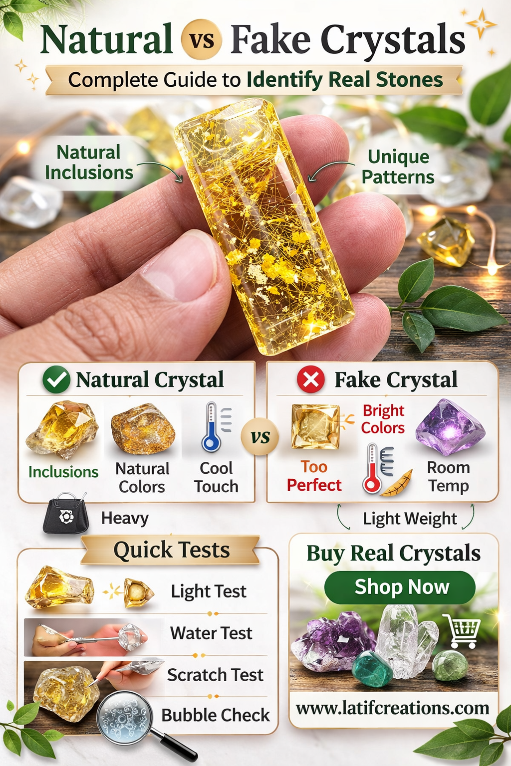 Natural ☘️ vs Fake 🥶 Crystals: How to Identify Real Crystals