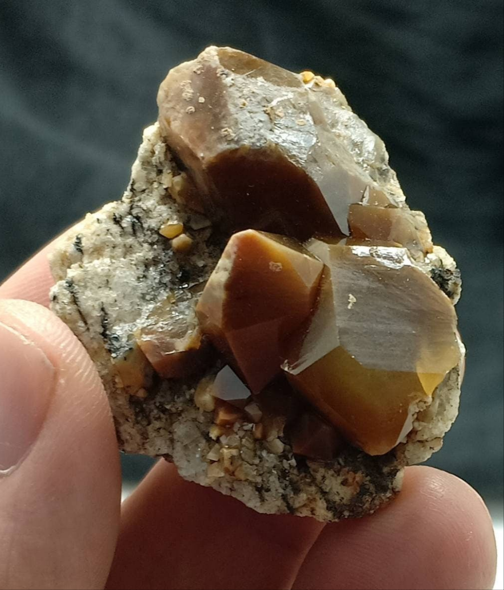 Astrophyllite Quartz Crystals cluster on matrix of granite 44 grams