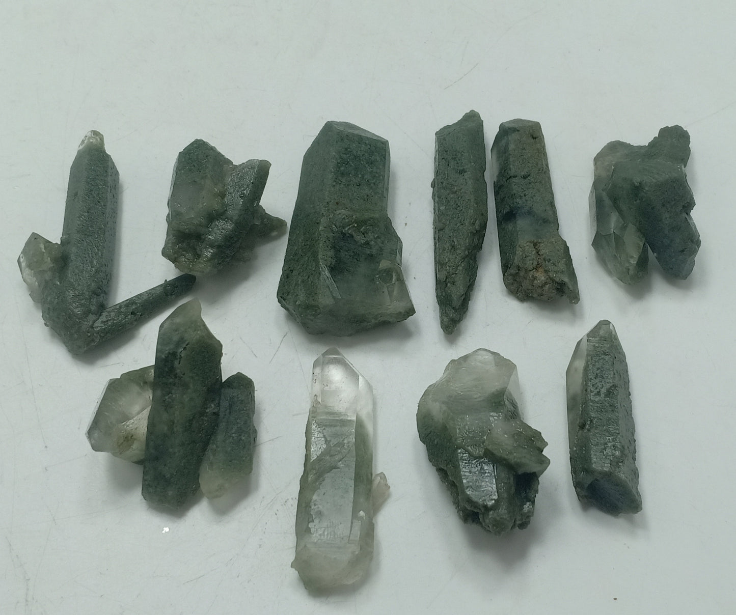 An Aesthetic Natural crystals lot of beautifully terminated Chlorite Quartz 10 pieces 106 grams