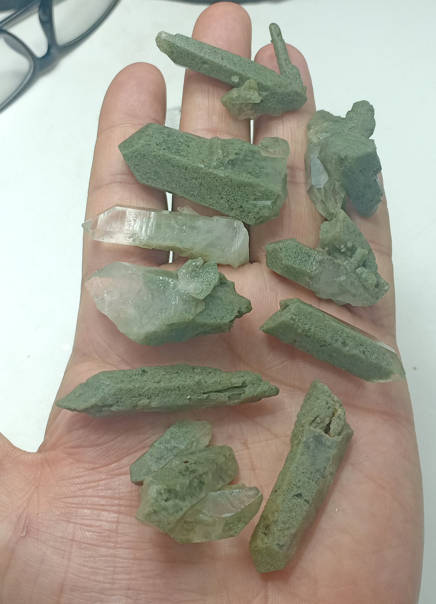 An Aesthetic Natural crystals lot of beautifully terminated Chlorite Quartz 10 pieces 106 grams