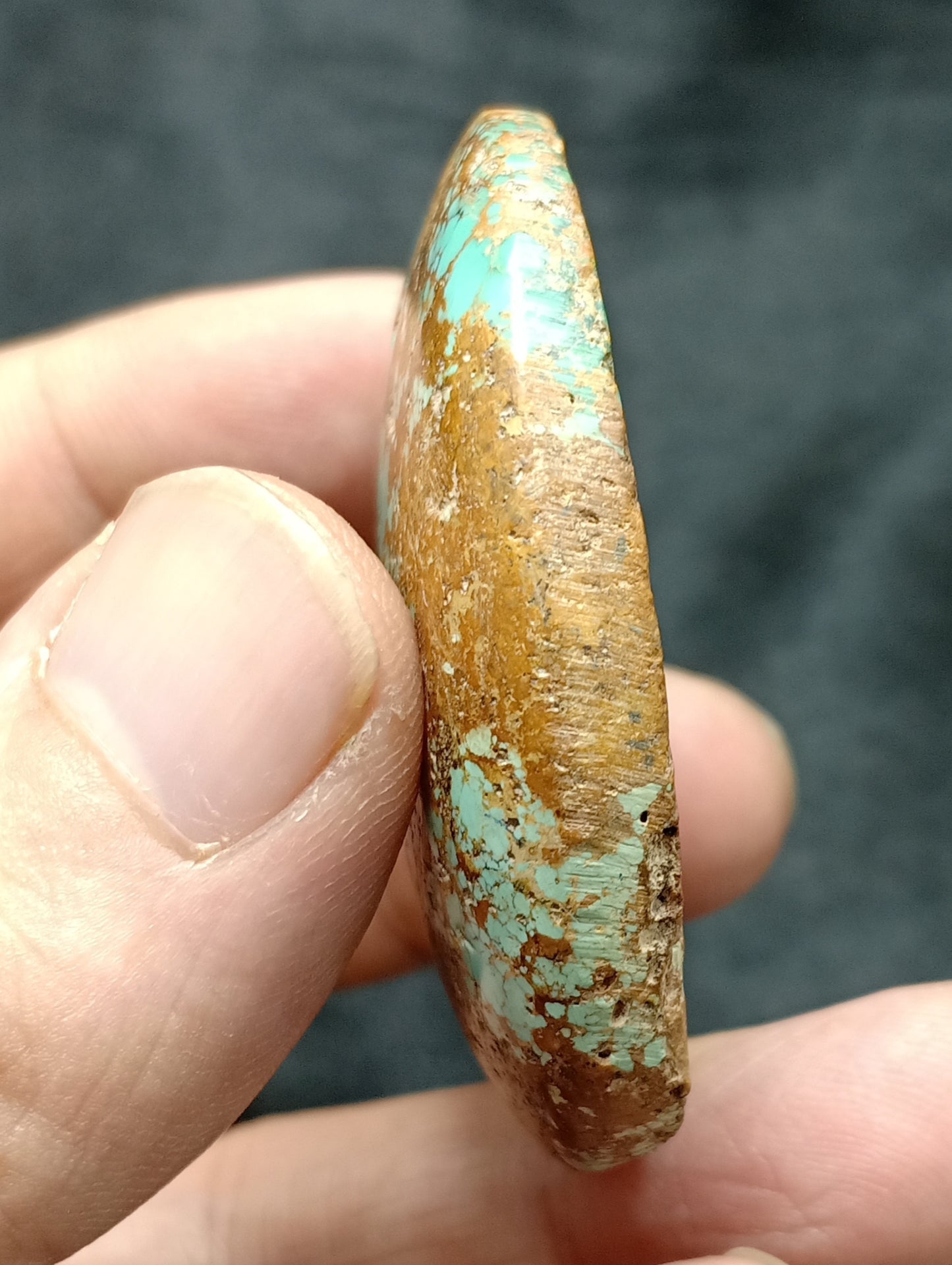 An amazing middle eastern natural turquoise Cabochon in matrix 44 grams