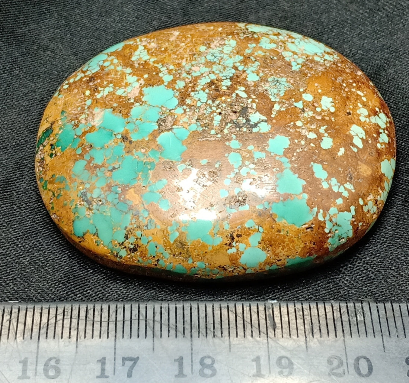 An amazing middle eastern natural turquoise Cabochon in matrix 44 grams