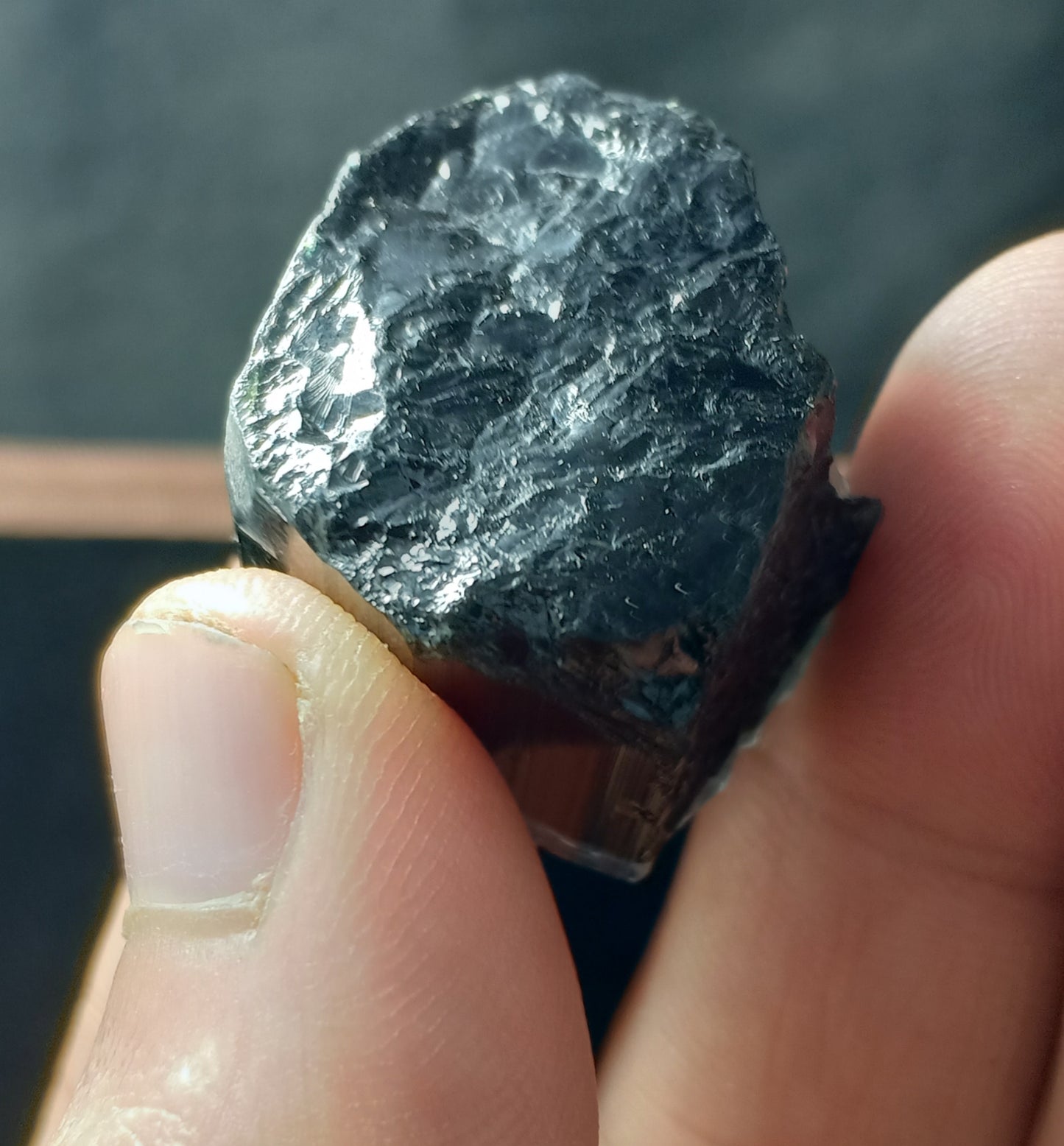 An amazing beautiful perfectly terminated blue cap Tourmaline crystal with some green shades 32 grams