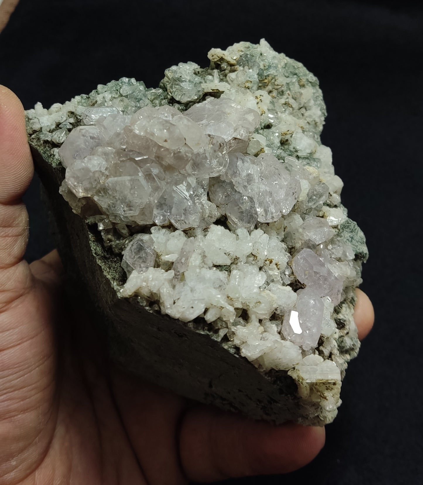 Apatite crystals on matrix with albite crystals 853 grams