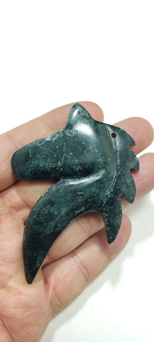 Nephrite Unicorn Shape Carving Pendants 40 grams