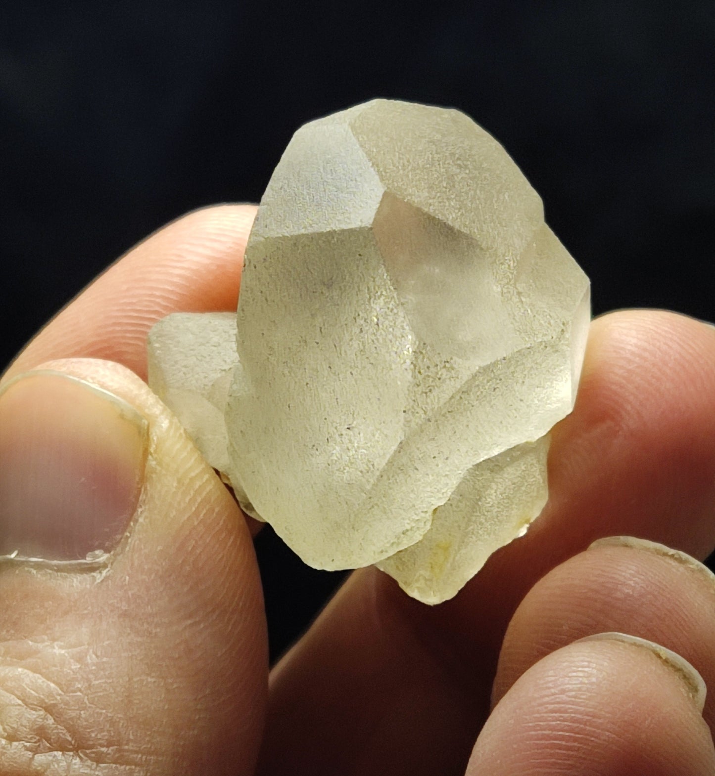 Natural thumbnail miniature terminated gwindel Quartz crystal 22 grams