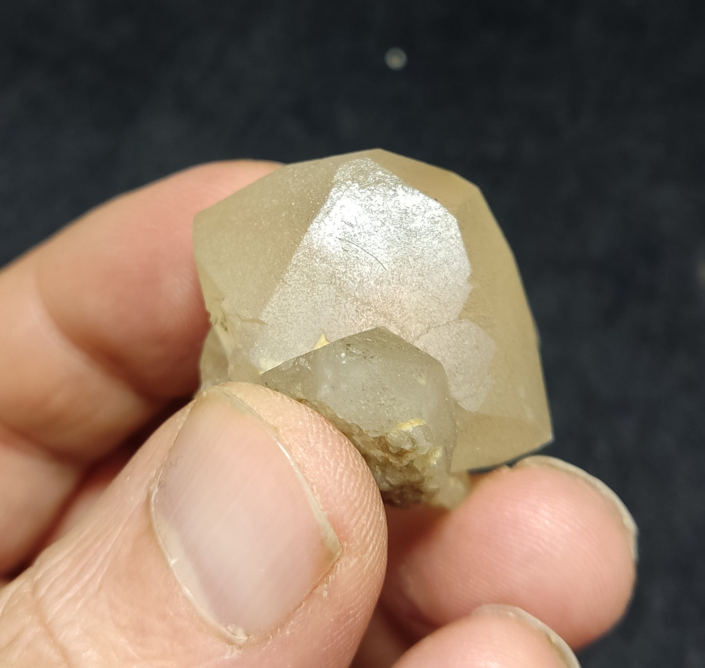 Natural thumbnail miniature terminated gwindel Quartz crystal 22 grams