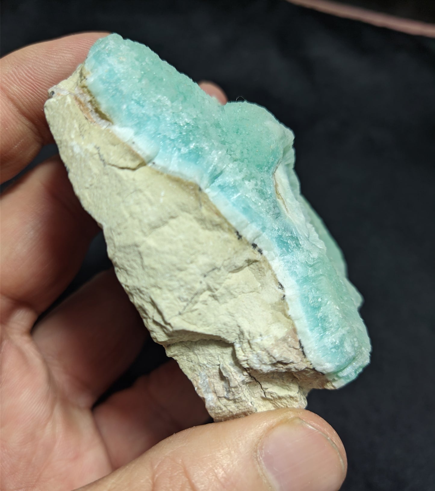 Natural specimen of blue Aragonite 226 grams